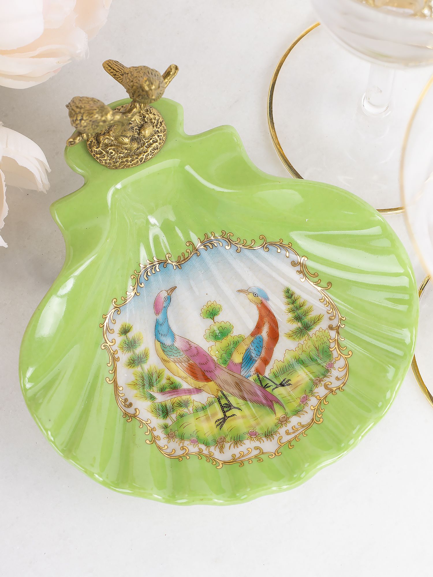 Блюдо с птичками Glasar 31G2423/C562C/HLG0752