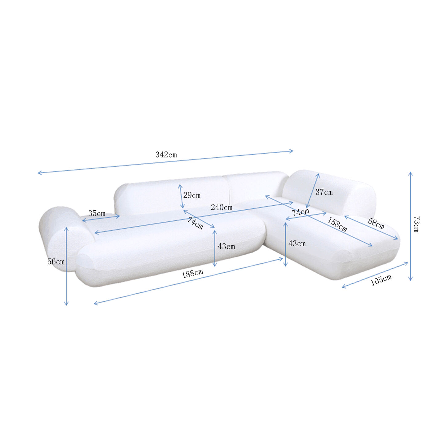 Диван угловой правосторонний Soft Edge Right Nature KARE 40861