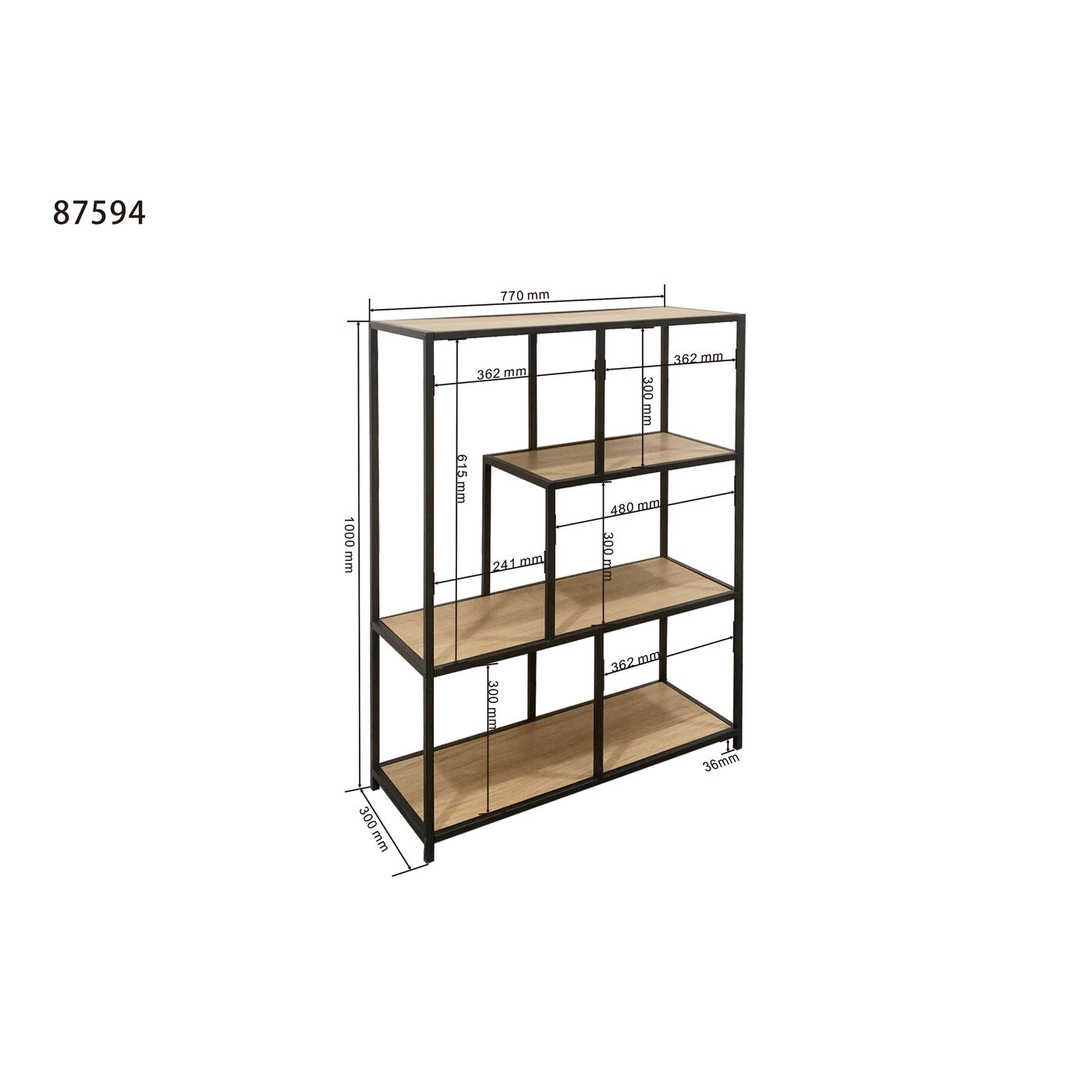 Стеллаж Loftie Nature 77x100 см KARE 87954