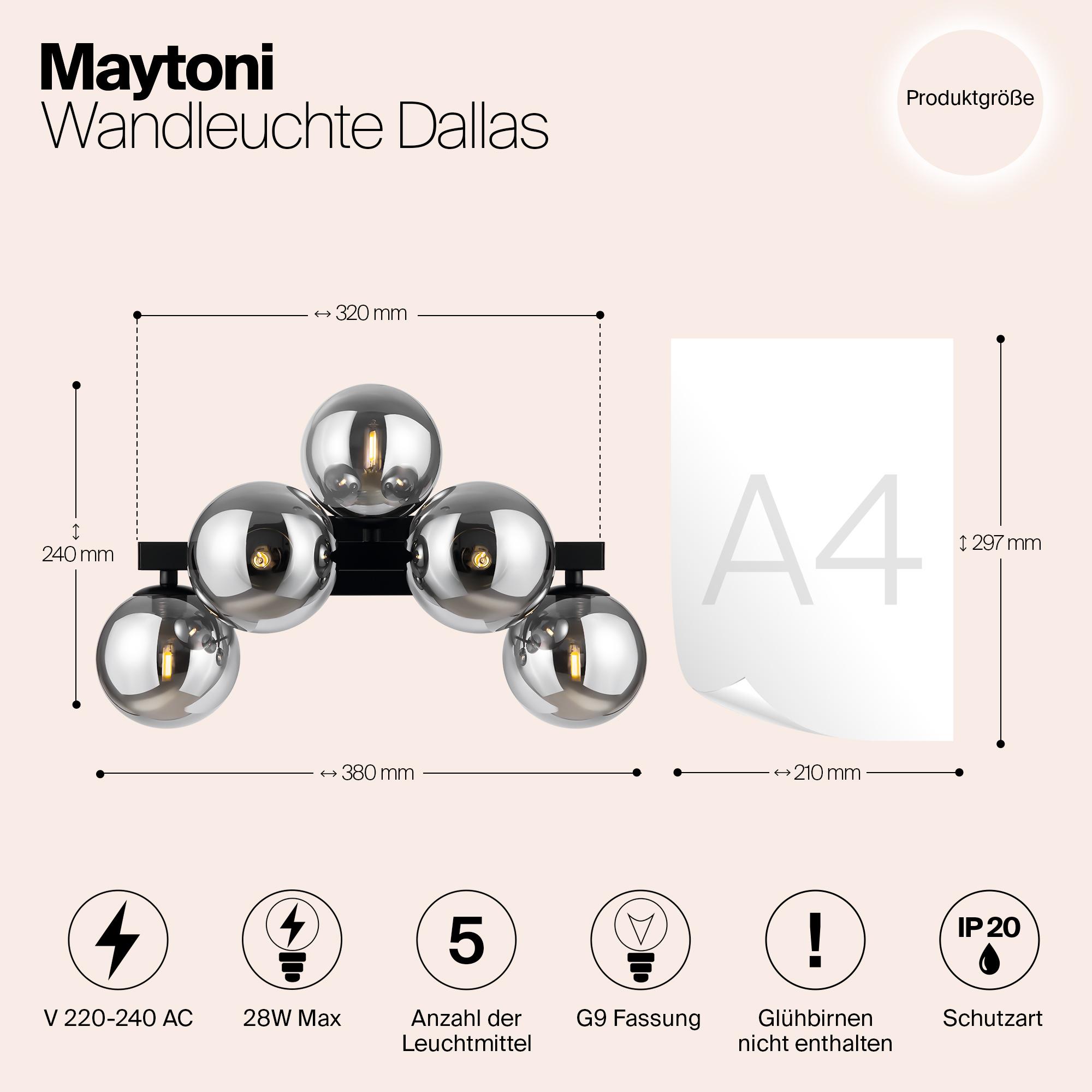 Настенный светильник (бра) Maytoni MOD547WL-05B