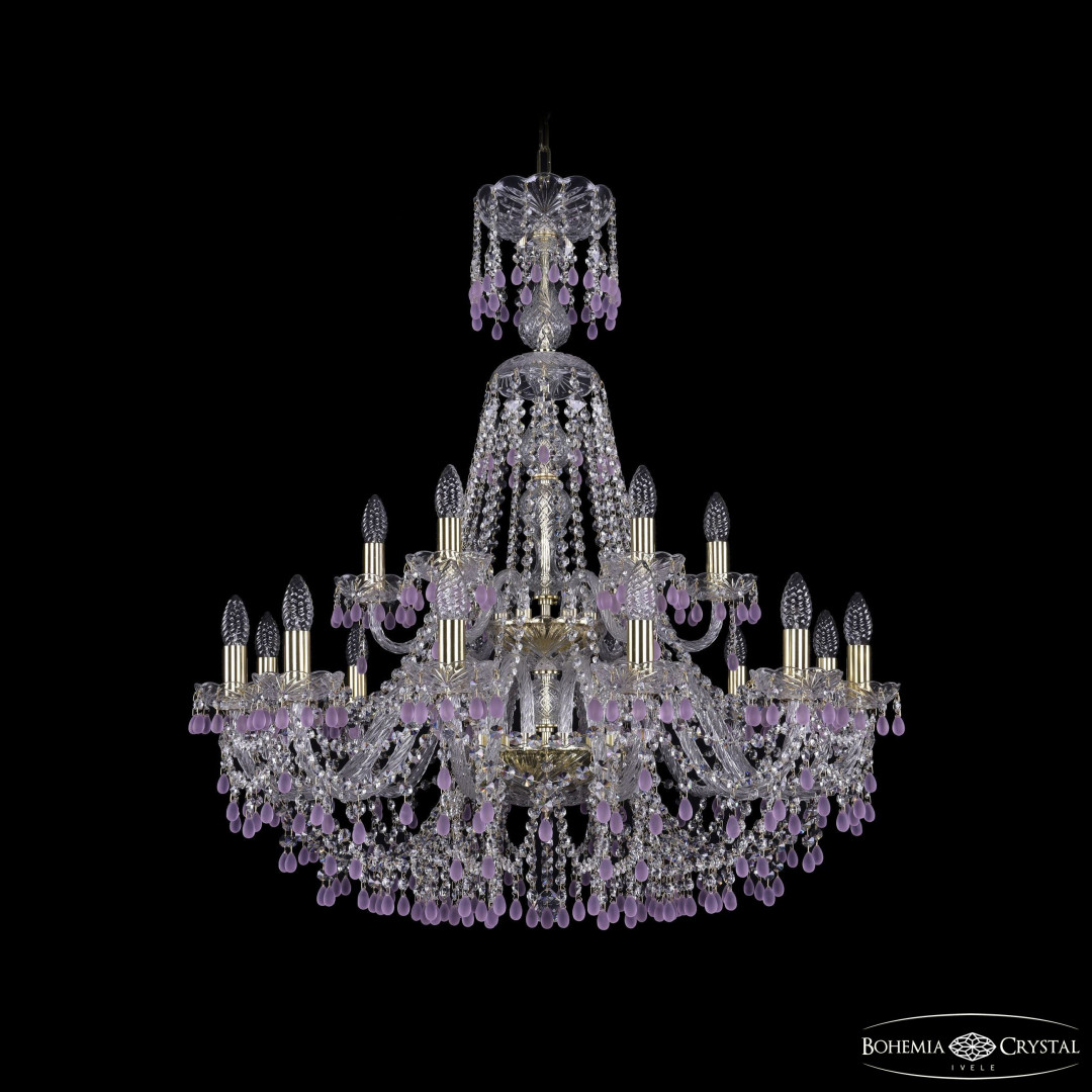 Люстра хрустальная 1410/12+6/300/XL-95/2d G V7010 Bohemia Ivele Crystal