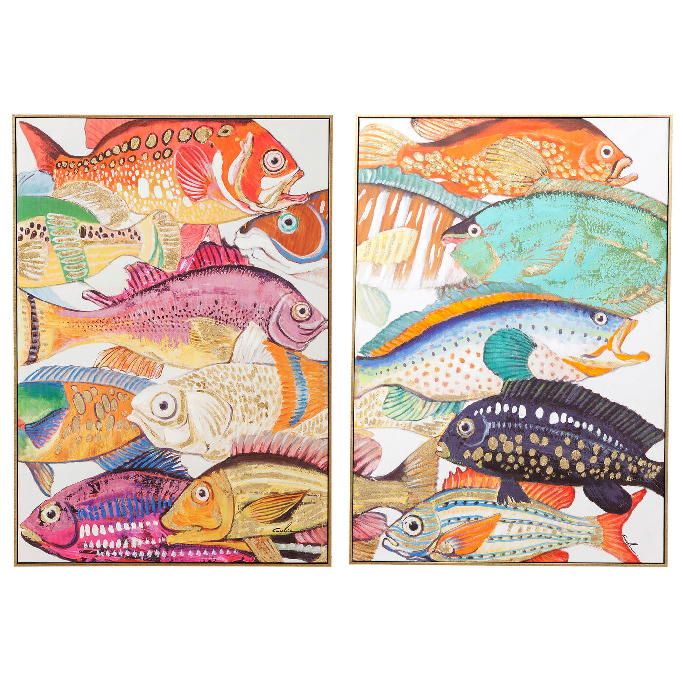 Картина Touched Fish Meeting One (2/Set) KARE 57869