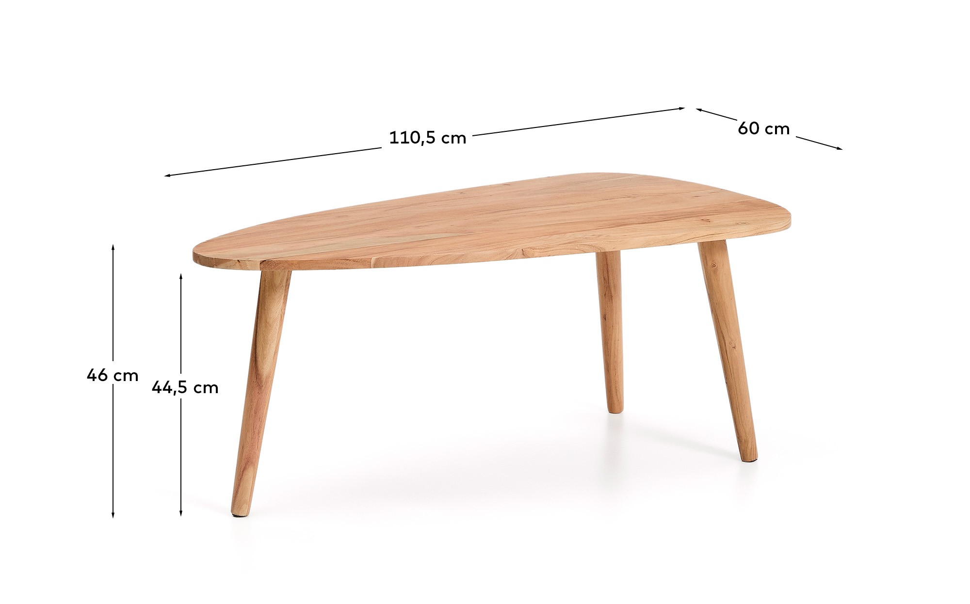 Журнальный столик Duvani из массива акации с выбеленной отделкой Ø110 x 60 La Forma (ex Julia Grup)