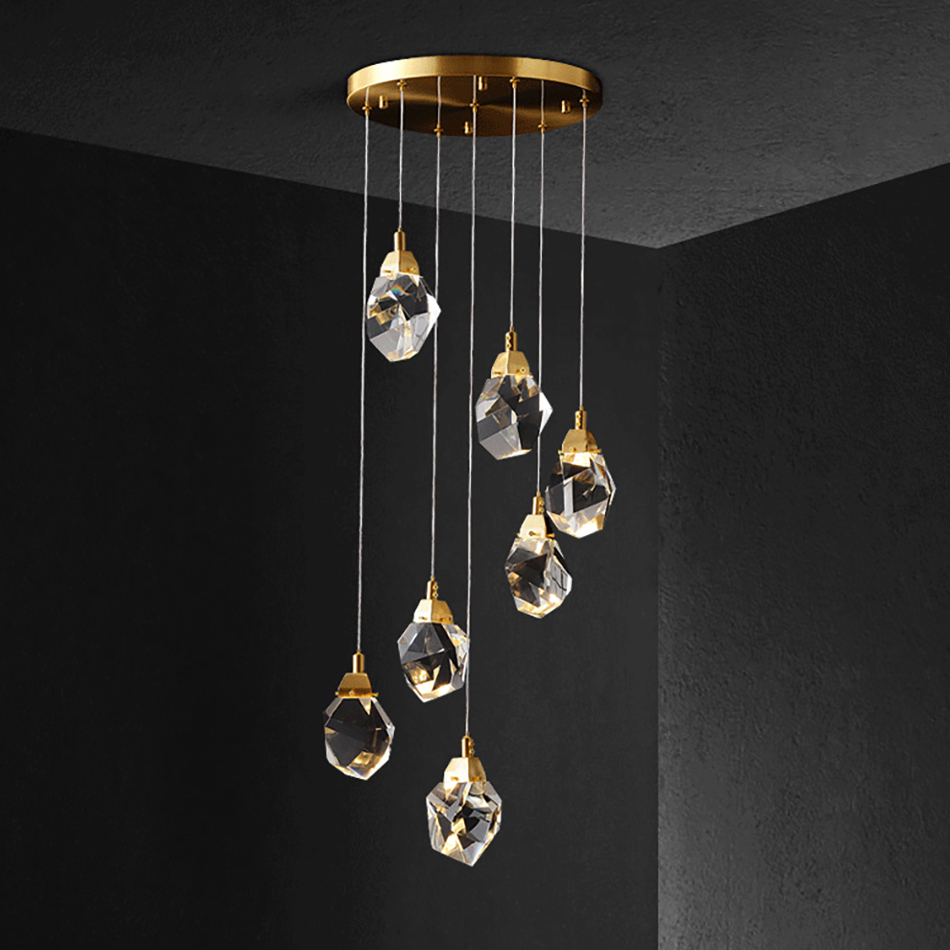 Подвесной светильник  Delight Collection Crystal rock 7 gold