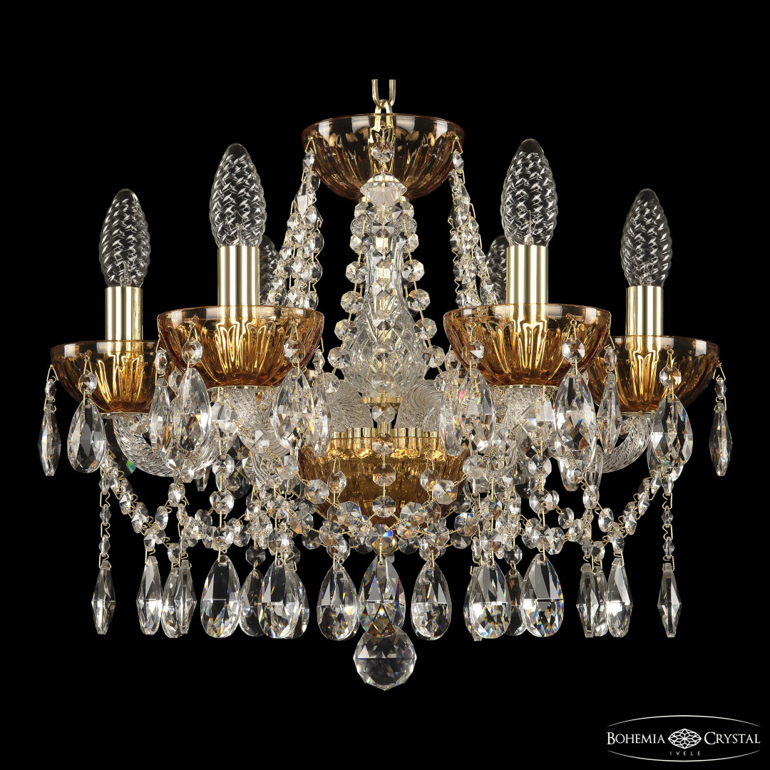 Люстра 5413/6/141 G Amber/M-1H Bohemia Ivele Crystal