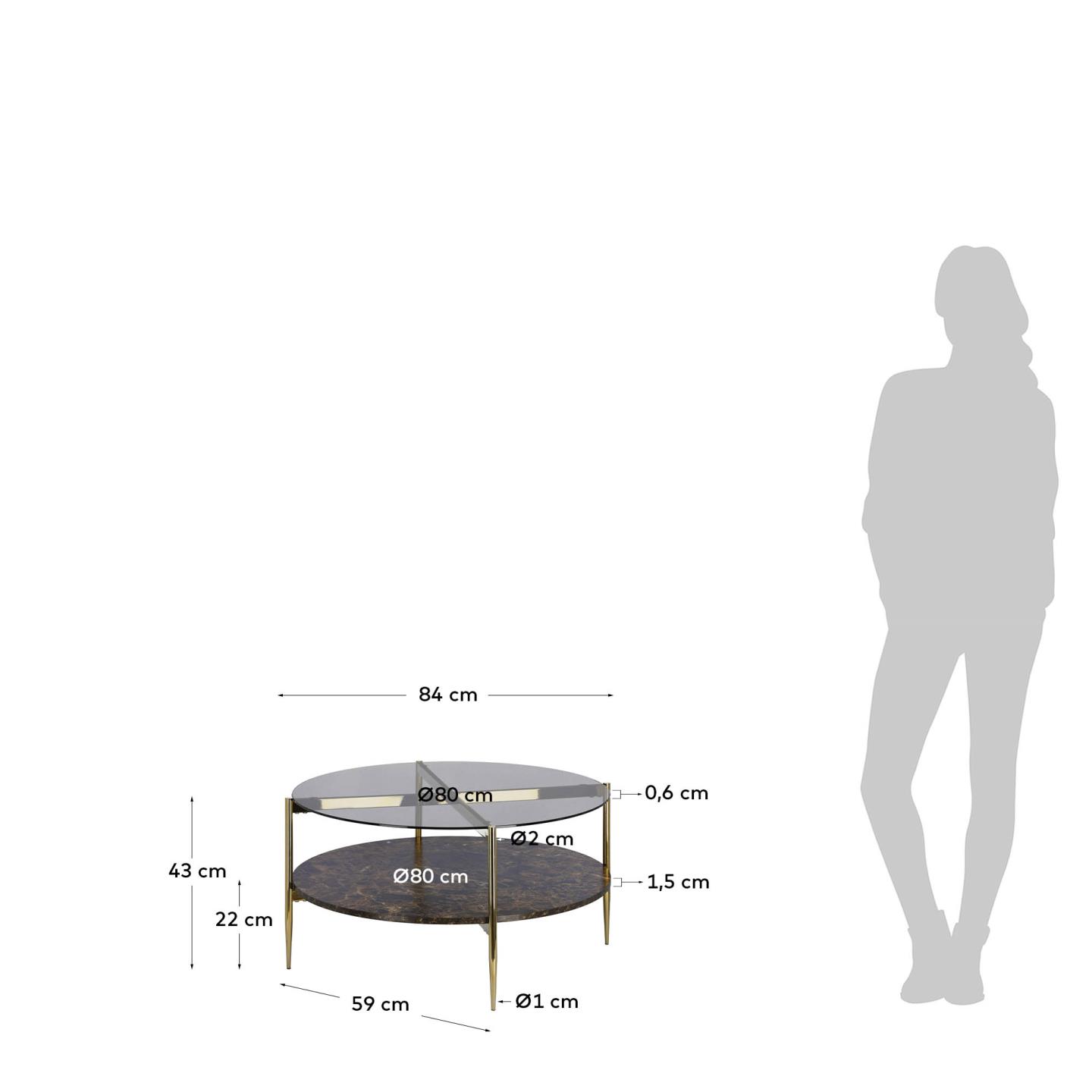 Кофейный столик Kamilah Ø 84 cm La Forma (ex Julia Grup)