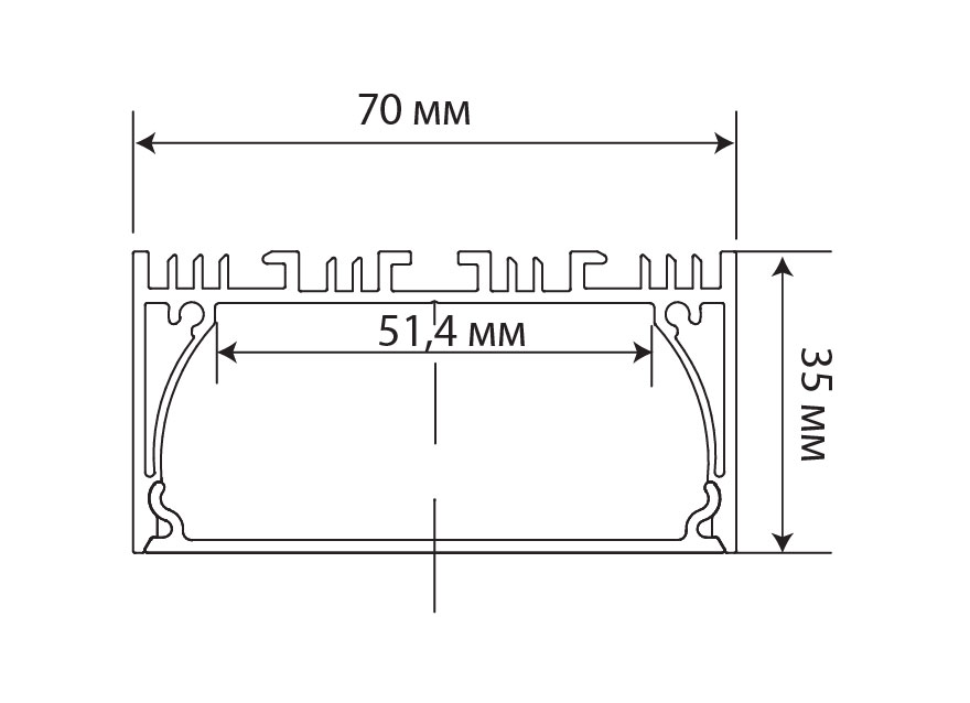 Накладной алюминиевый профиль Donolux DN18513RAL9005