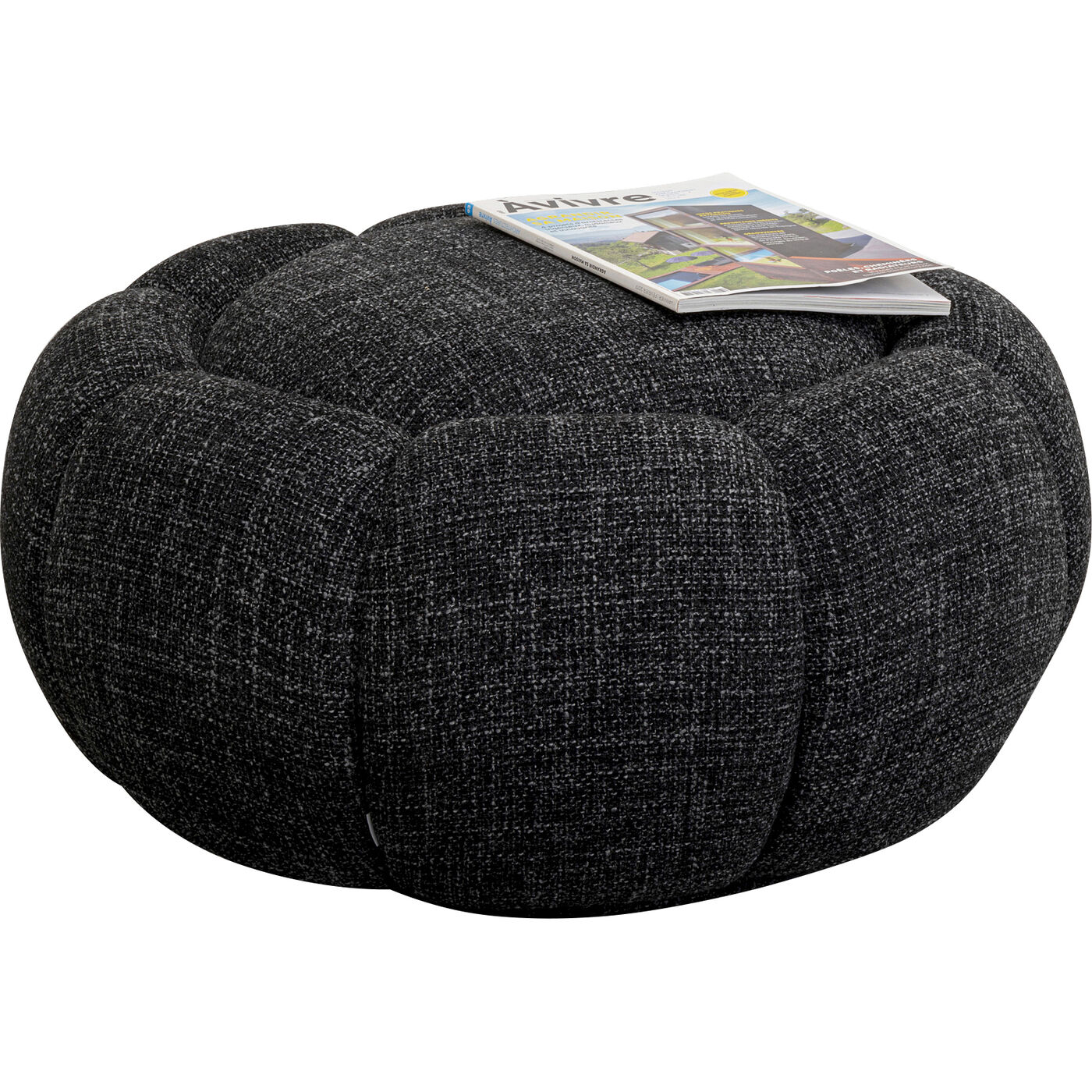 Пуф Peppo Bloom Melange Black Ø72cm KARE 88045