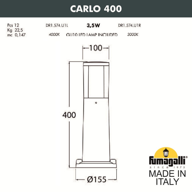 Садово-парковый светильник Fumagalli DR1.574.000.WXU1L