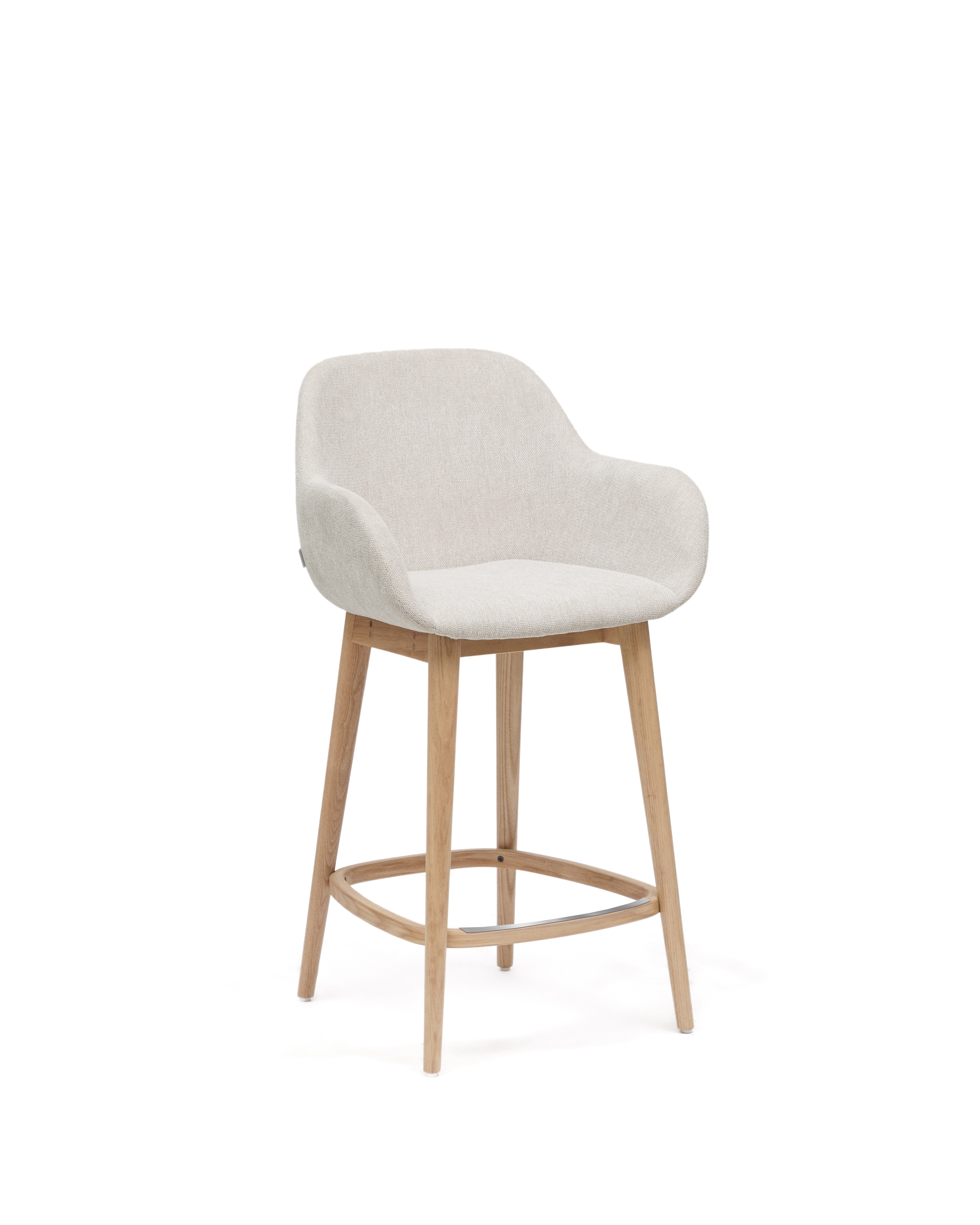 Полубарный стул Konna бежевого цвета с ножками из массива ясеня в светлой отделке, 65 см La Forma (ex Julia Grup)