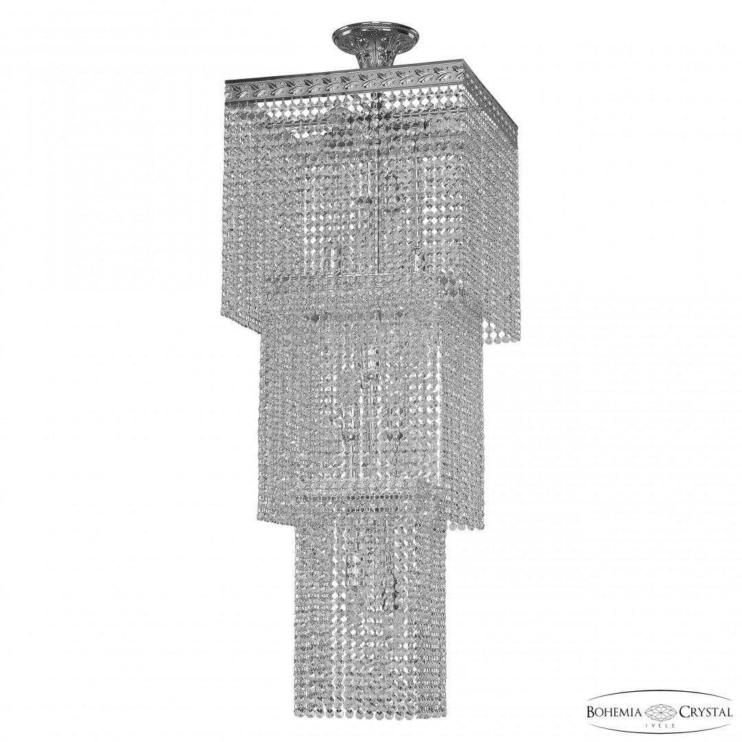 Люстра каскад хрустальная 83302/40IV-100 Ni Bohemia Ivele Crystal