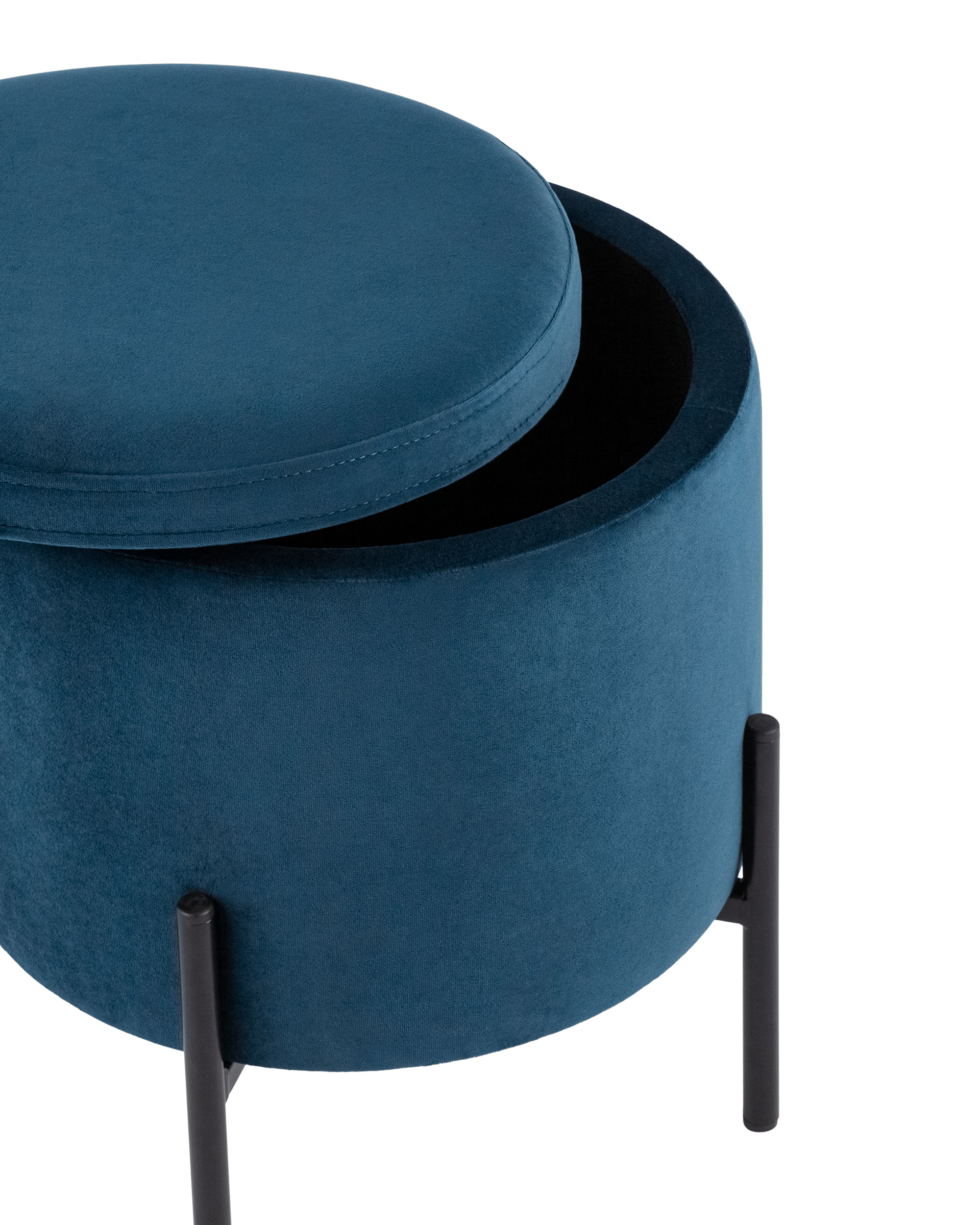 Пуф Грейс с ящиком велюр синий Stool Group