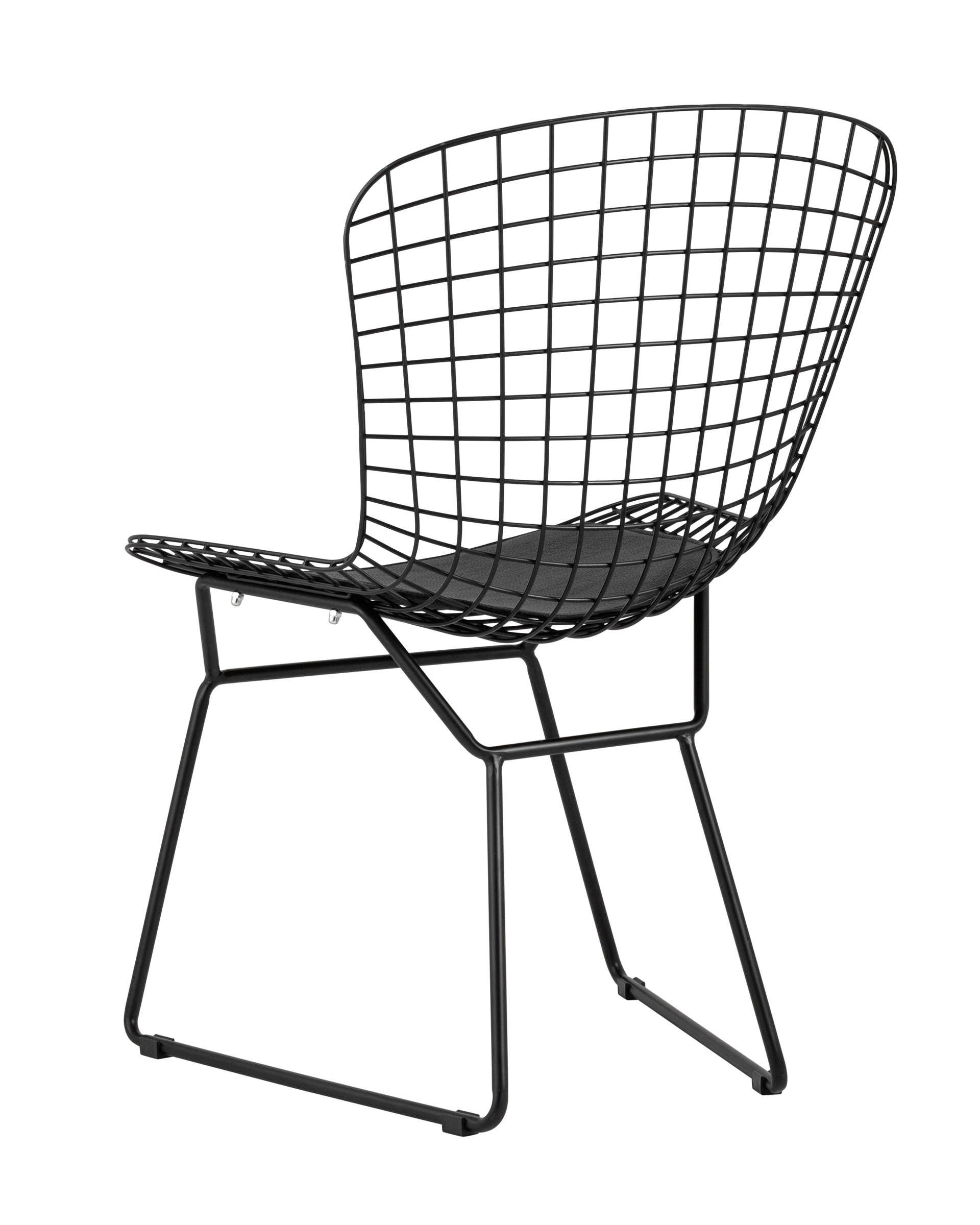 Стул обеденный Bertoia черный с черной подушкой 2 шт Stool Group