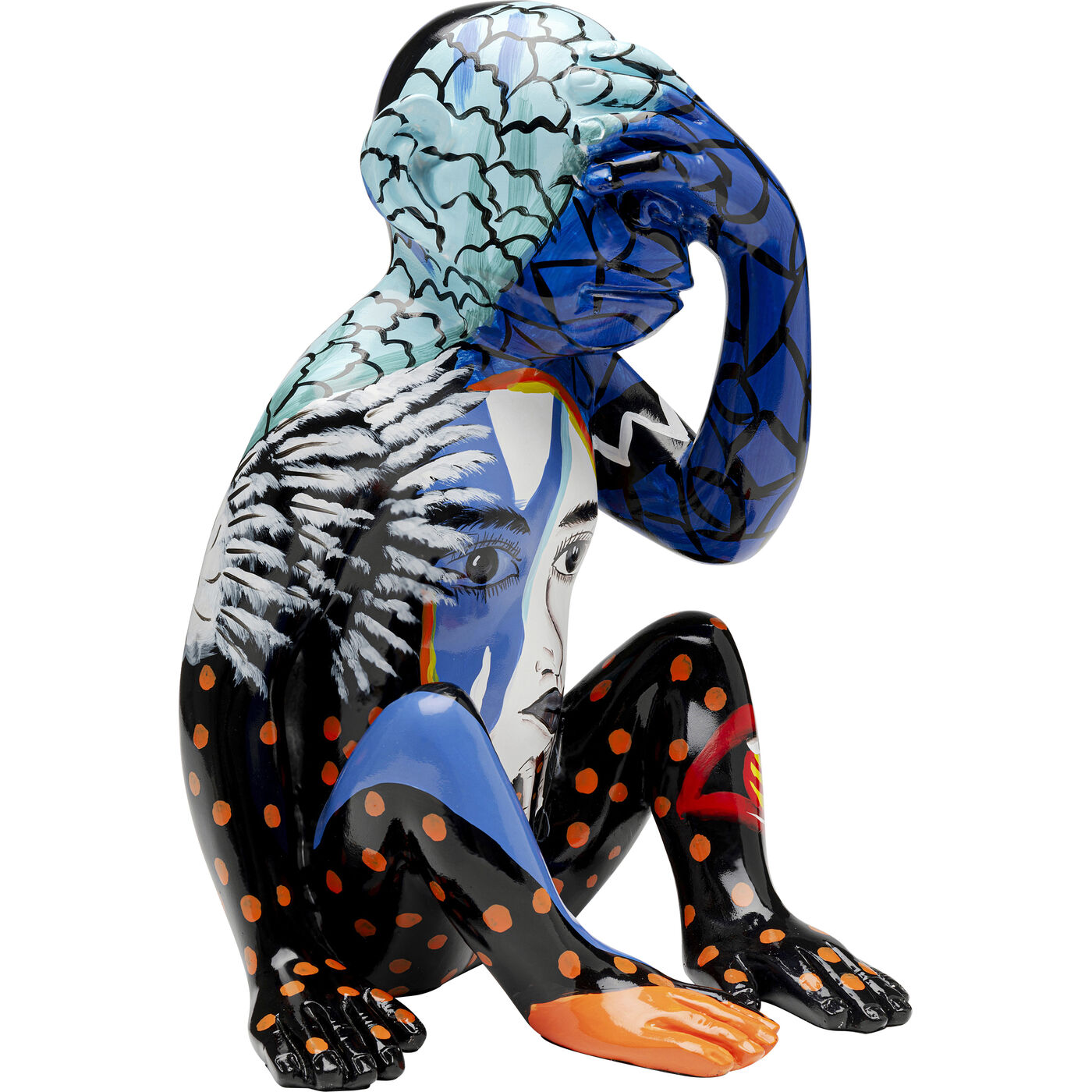 Фигура декоративная Graffiti Monkey Blue 39cm KARE 56827