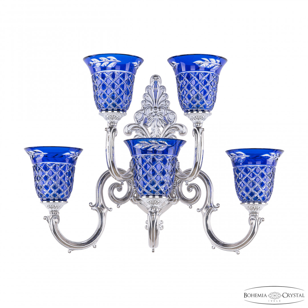 Бра бронзовые с хрусталём 7203B15/3+2/210 NW P2 U Clear-Blue/H-1J