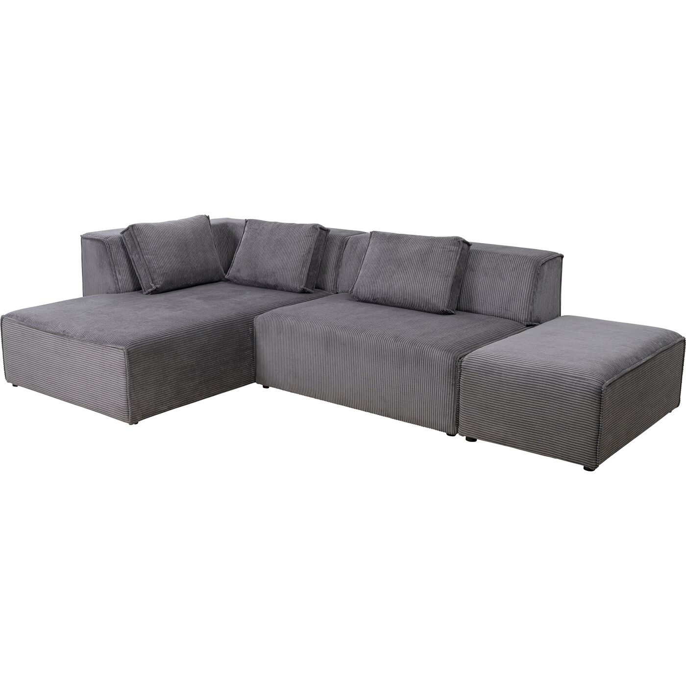Диван левосторонний угловой Infinity Ottomane Cord Grey Left KARE 87400