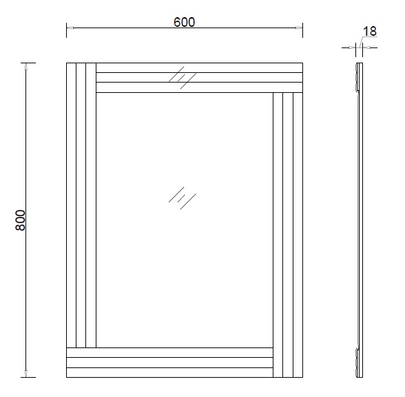 Зеркало прямоугольное Garda Decor KFG151