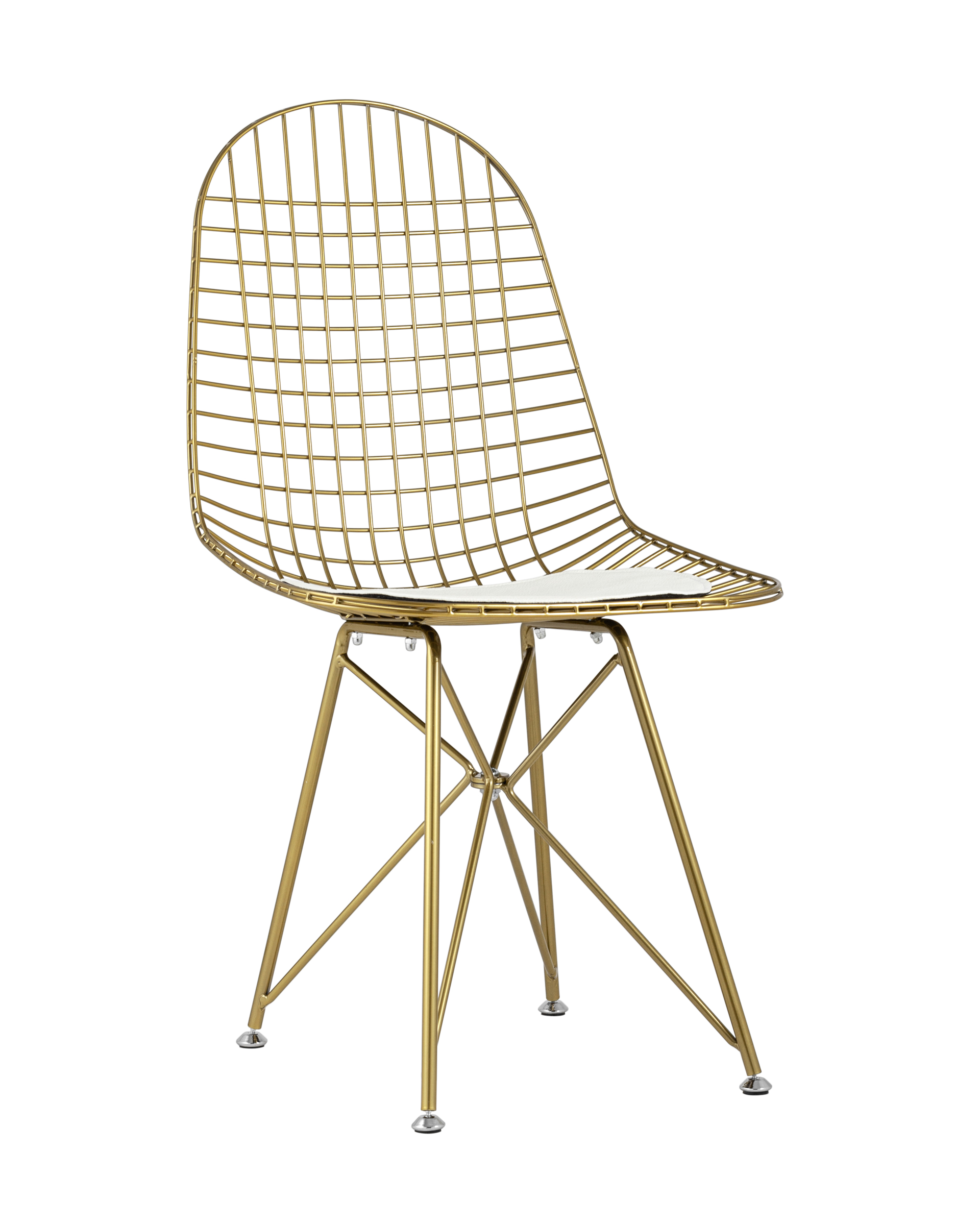 Стул обеденный Eiffel золотой с белой подушкой 2 шт Stool Group