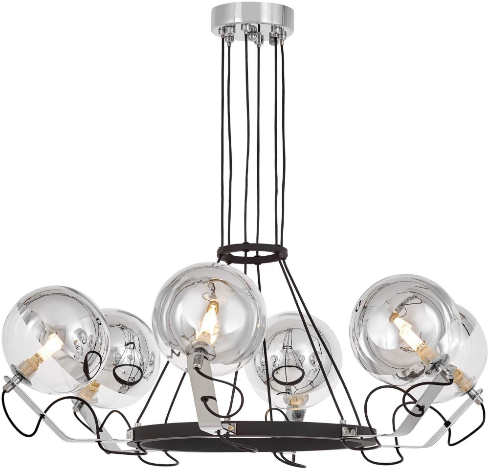 Подвесная люстра Lumina Deco LDP 9110-6 BK+CHR