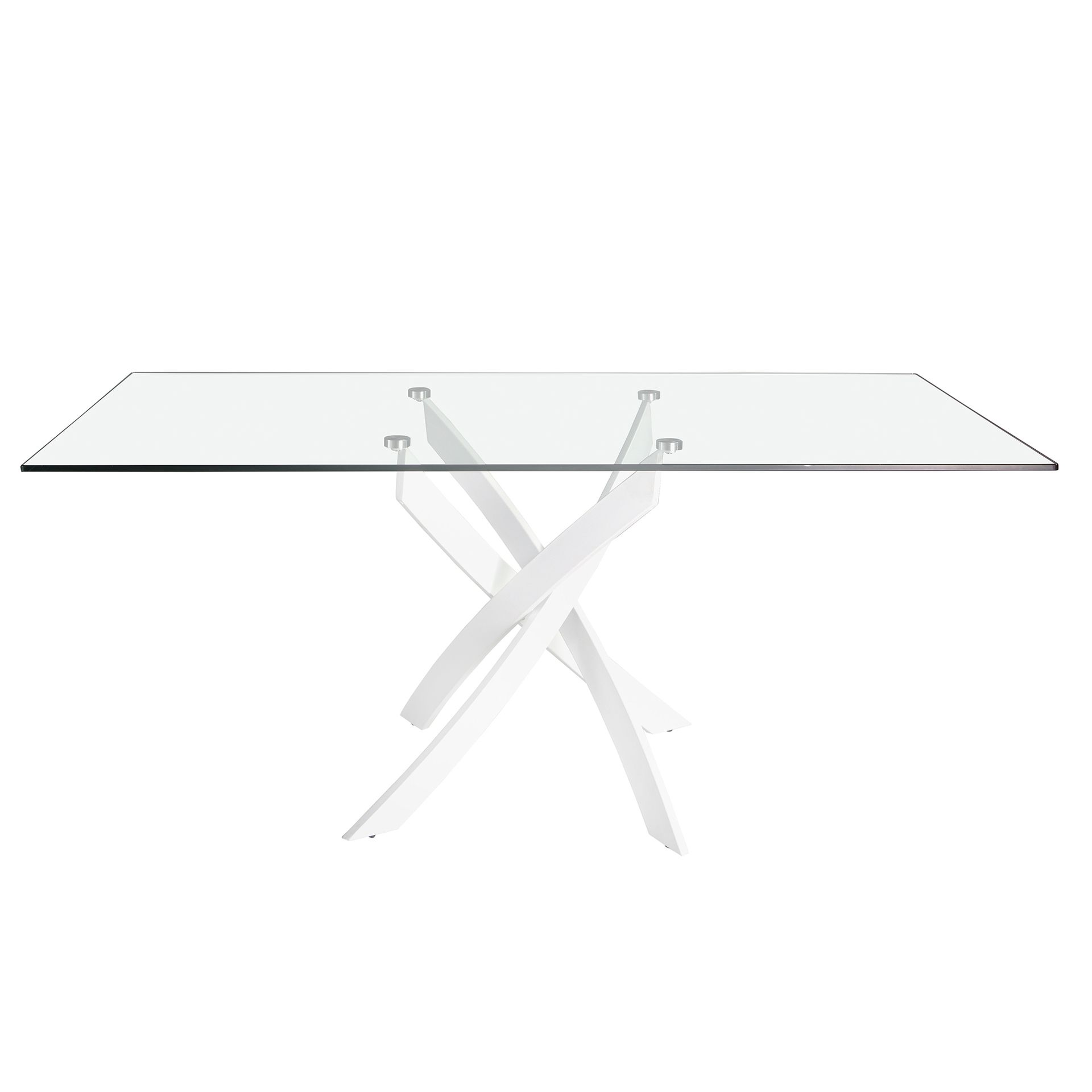 Прямоугольный обеденный стол 1138/F2133-BLANCO 150x95 стеклянный с белыми ножками Angel Cerda