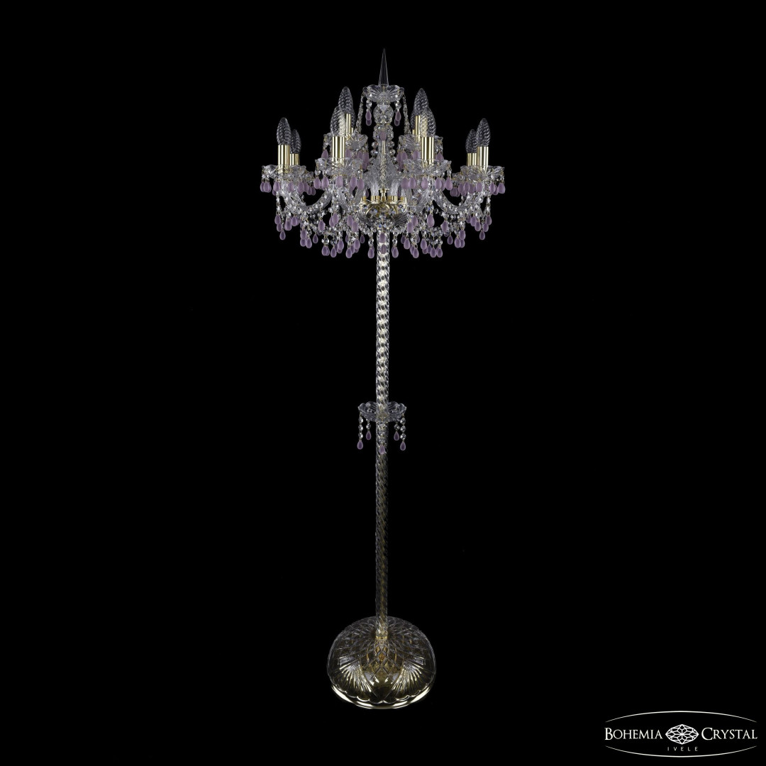 Торшер с хрустальными подвесками 1410T2/8+4/195-165 G V7010 Bohemia Ivele Crystal