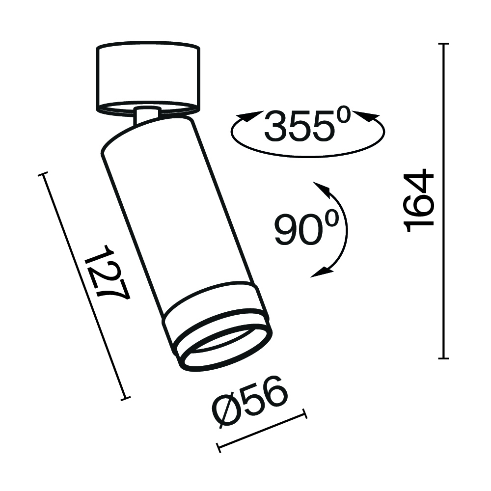 Потолочный светильник Technical C055CL-L12W4K-Z-B