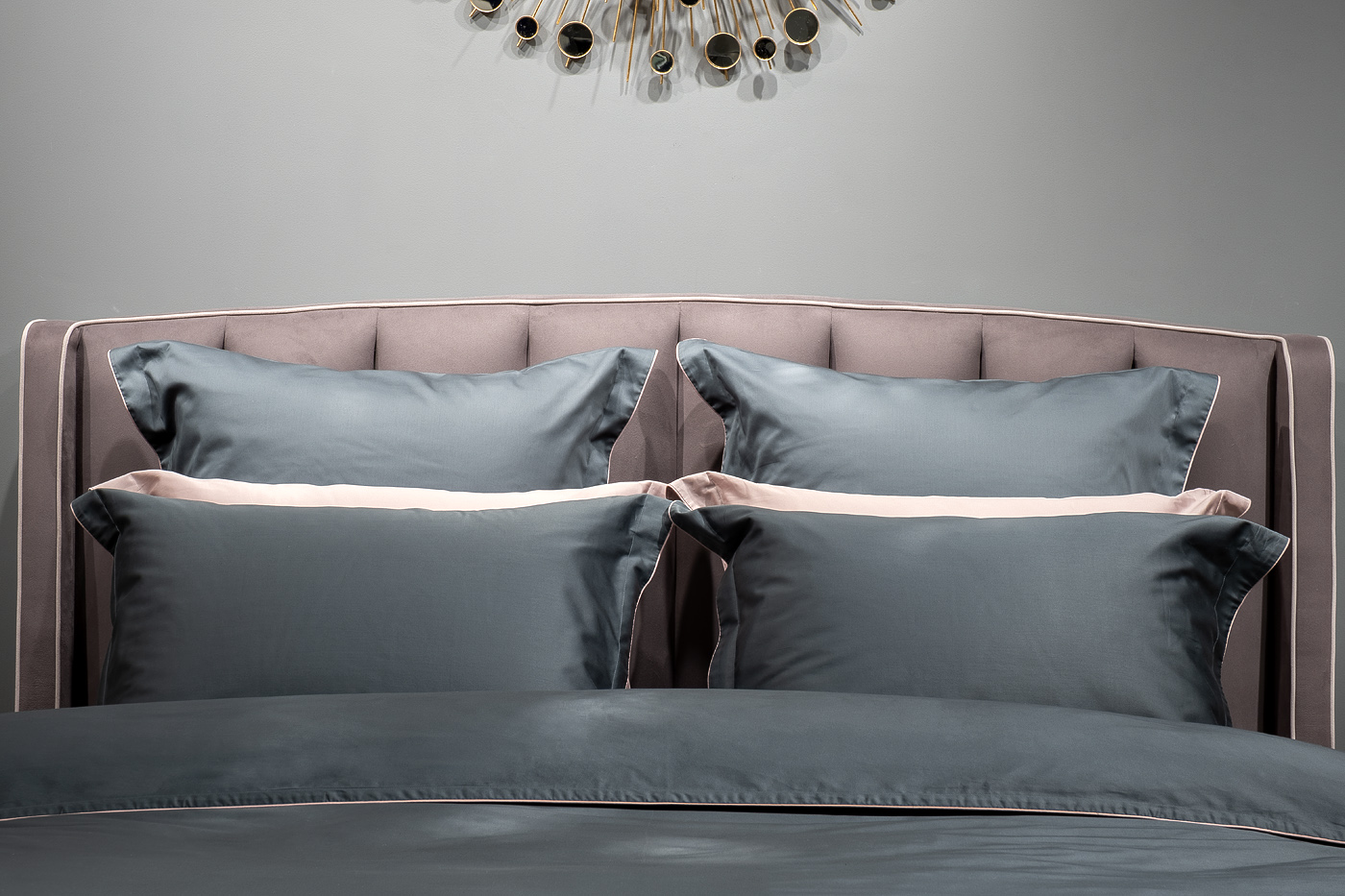 Пододеяльник сатиновый зеленый Garda Decor 130HB-00051
