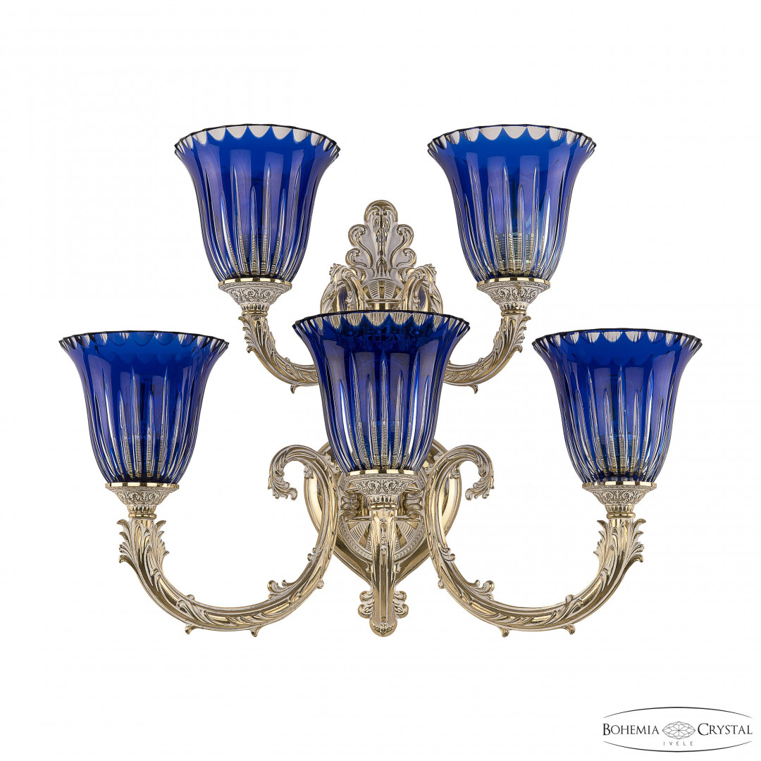Бра бронзовые с хрусталём 7109B16/3+2/210 GW P2 U Clear-Blue/H-1K