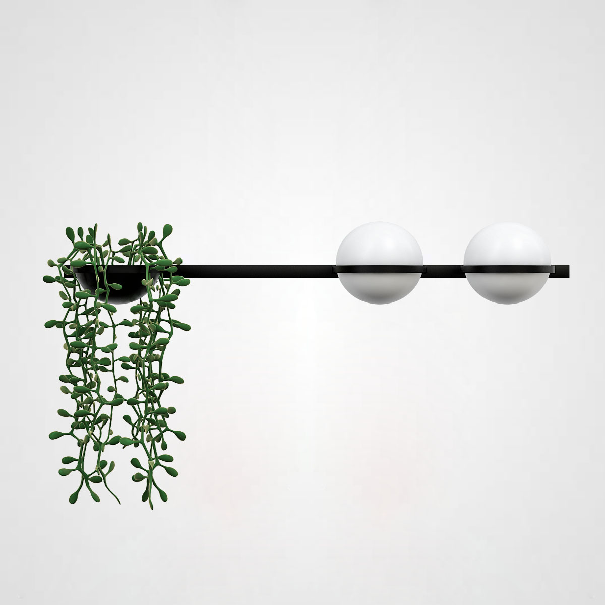 Бра PALMA Wall lamp 2 шара + 1 вазон горизонтальная by ImperiumLoft