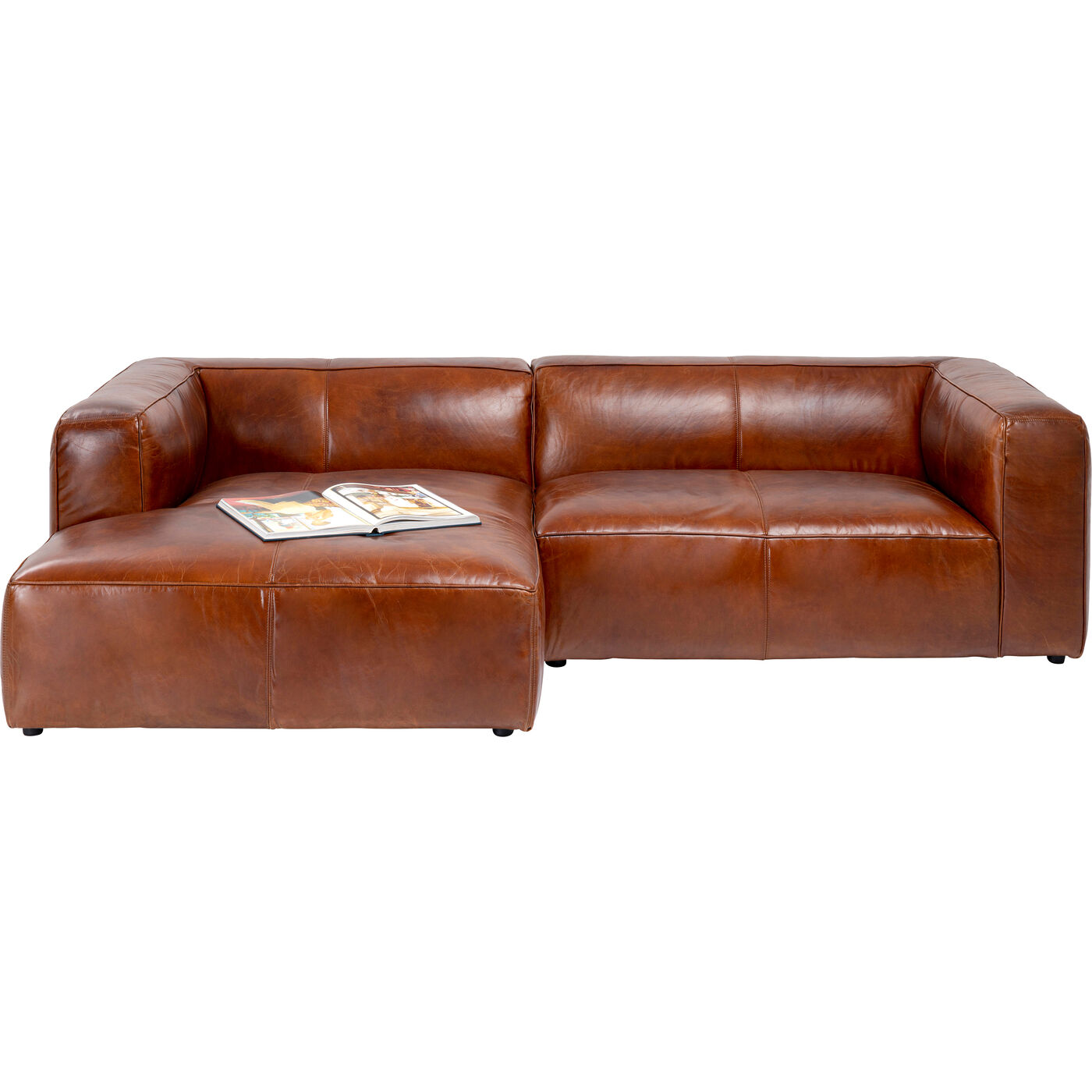 Диван угловой Cubetto Leather Brown 170x270 см KARE 87779