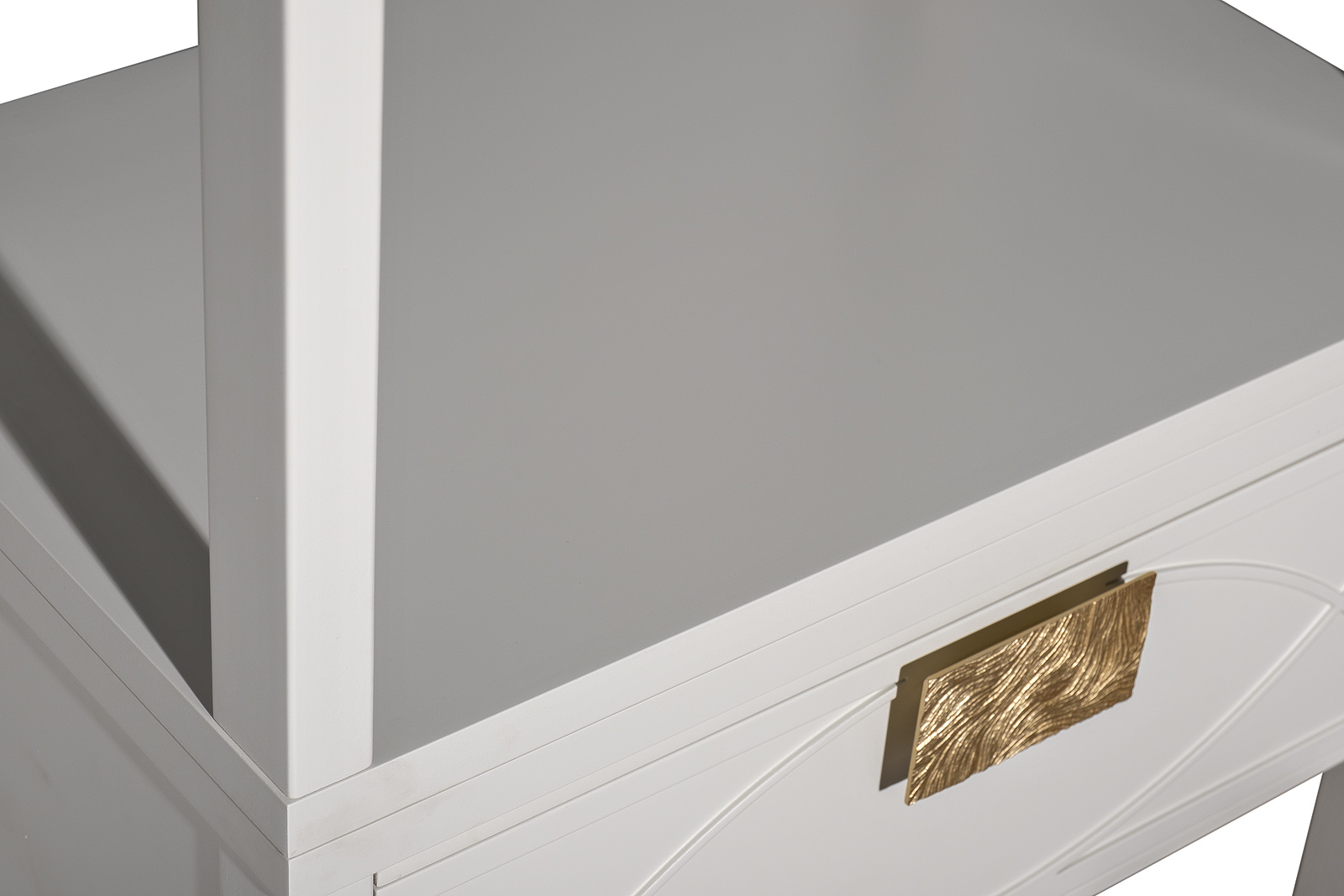 Шкаф-витрина открытый узкий с тумбой прикроватной с 1-м ящиком Garda Decor 151SV-000018