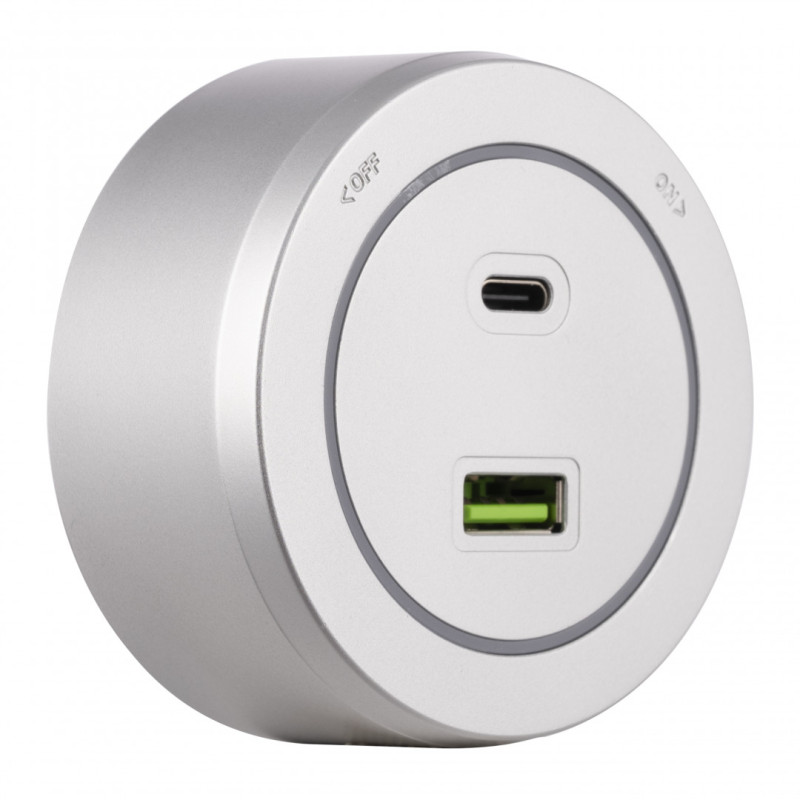Трековая система розеток Arte Milano 399731TS/USB-Type-C Silver