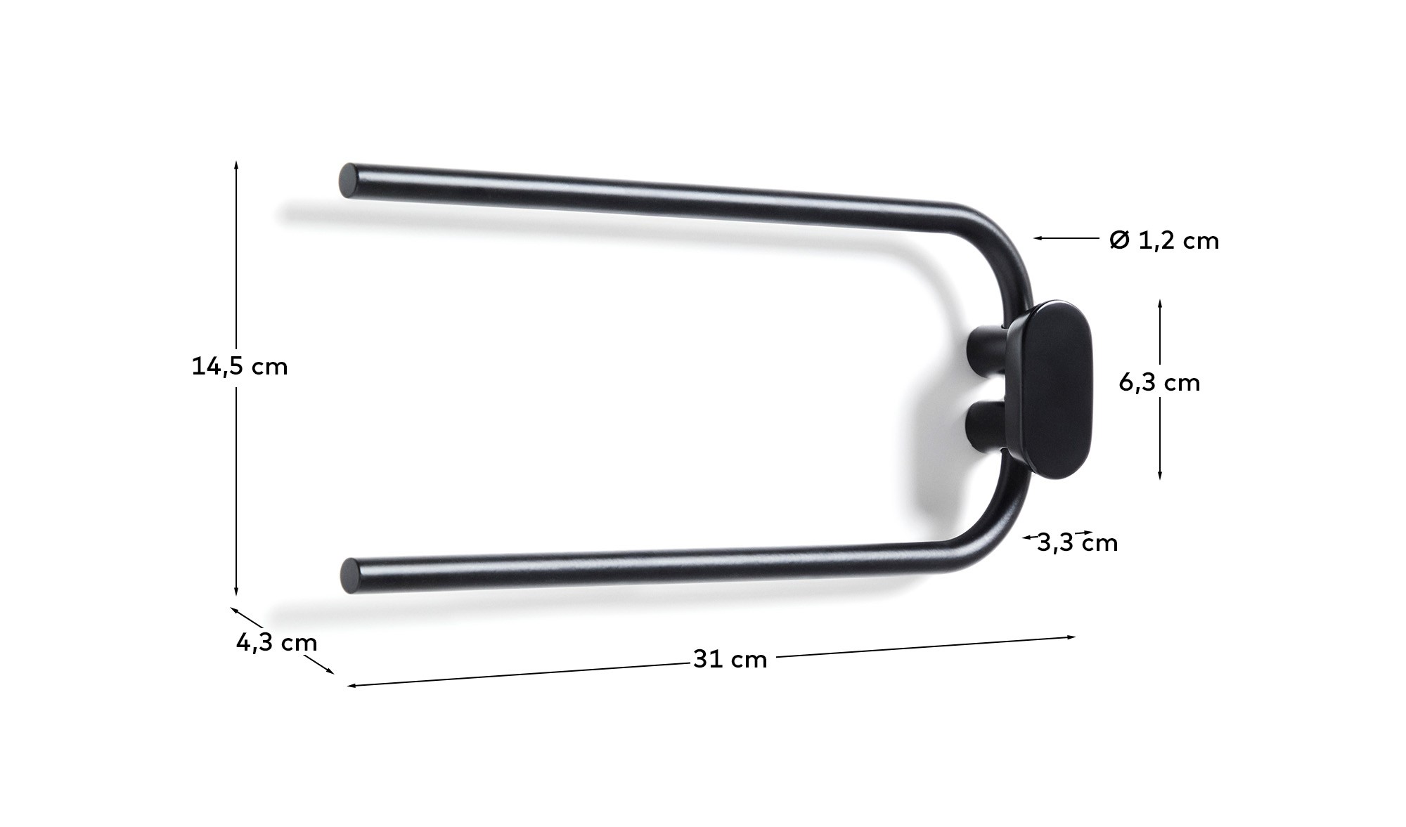 Вешалка для полотенец Arely из черного металла La Forma (ex Julia Grup)