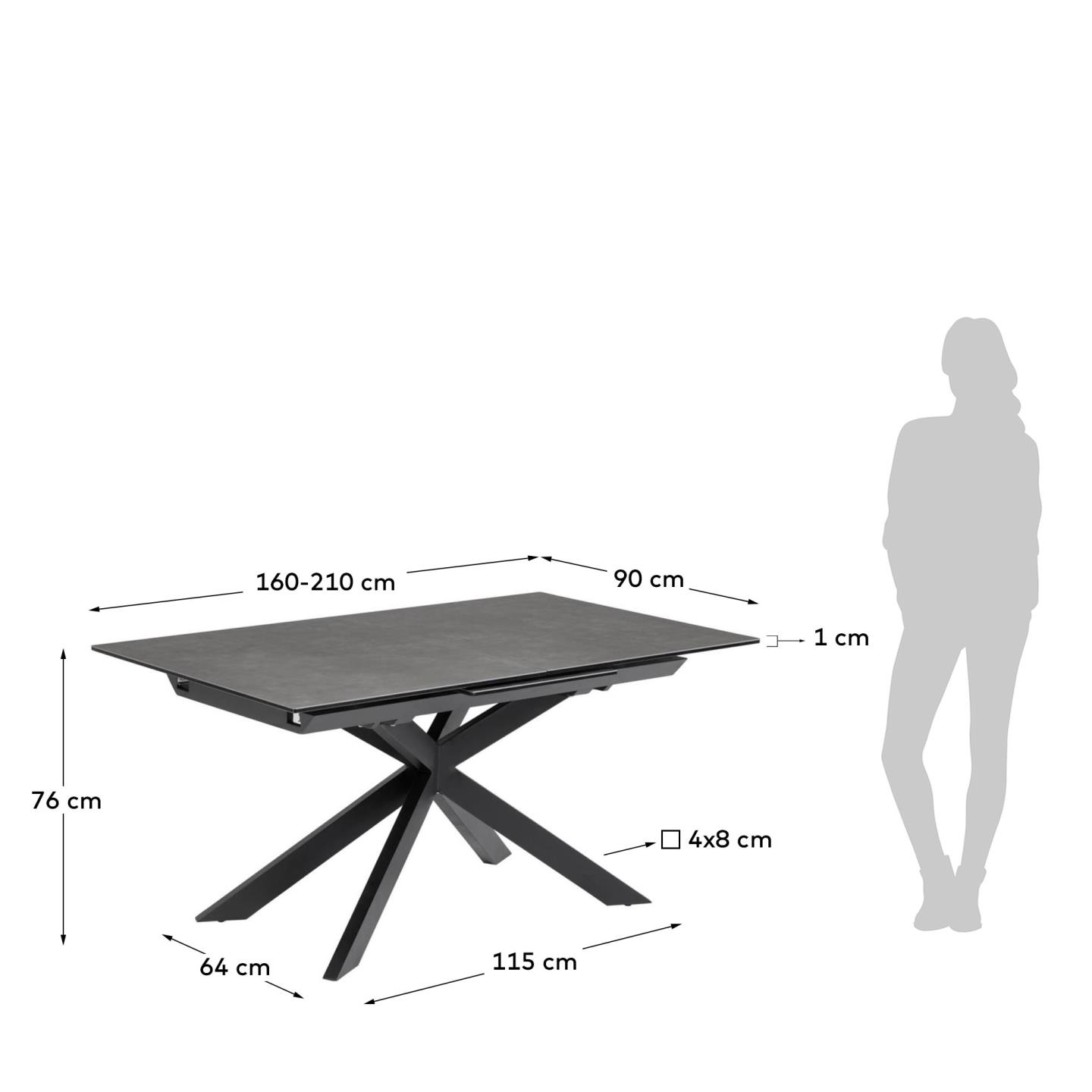 Стол раздвижной Atminda 160 (210) x 90 cm керамика La Forma (ex Julia Grup)