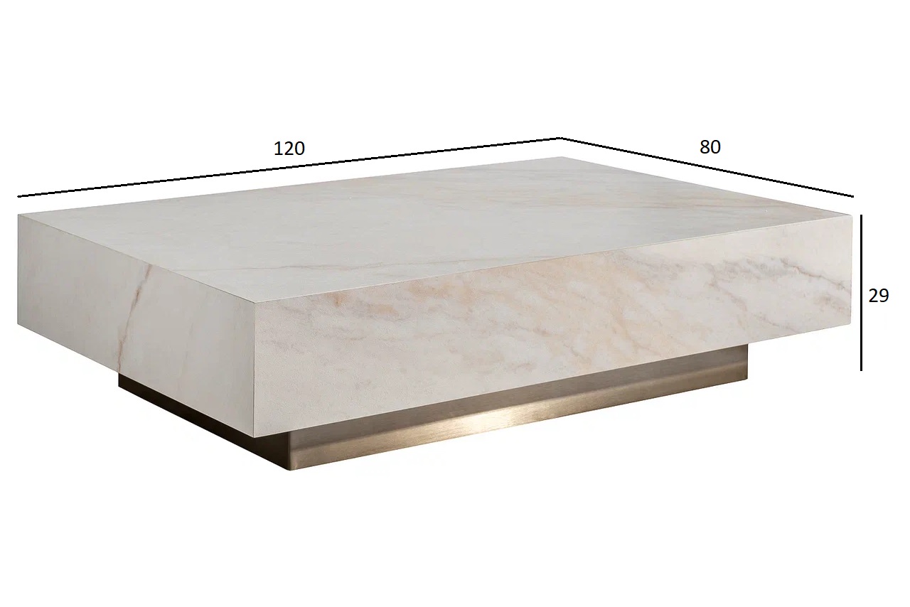 Стол журнальный AGATE светлый керамический 120*80*29 Garda Decor 57EL-93601