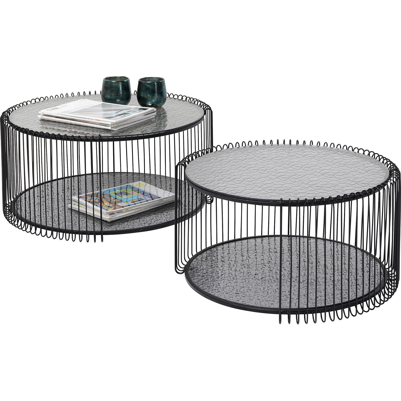 Стол кофейный Wire Double Black Bubble (2 шт.) KARE 87819