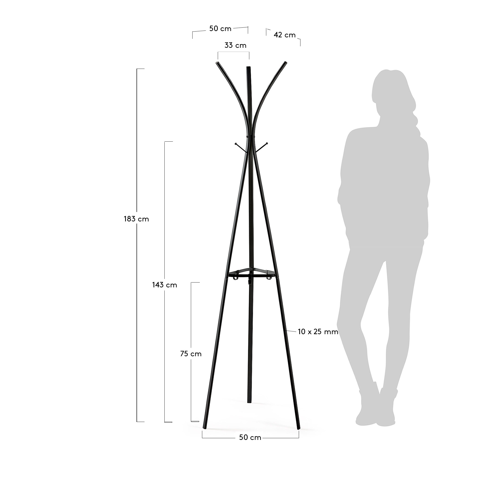 Вешалка Stearn металлическая черная La Forma (ex Julia Grup)
