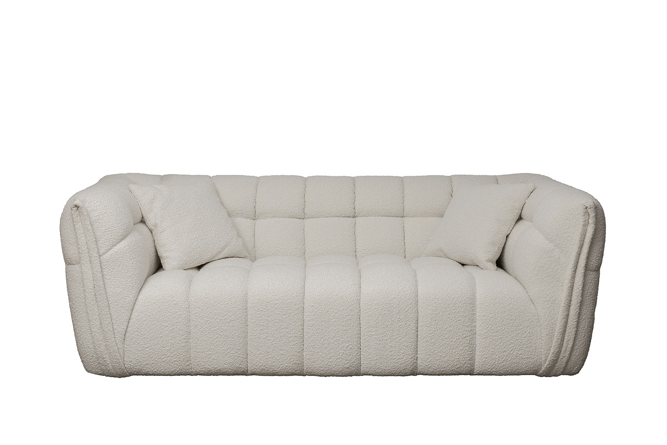 Диван двухместный GD/Prato букле экрю Orso ECRU 204*106**75 Garda Decor GD/Prato-D2-Orso Ecru