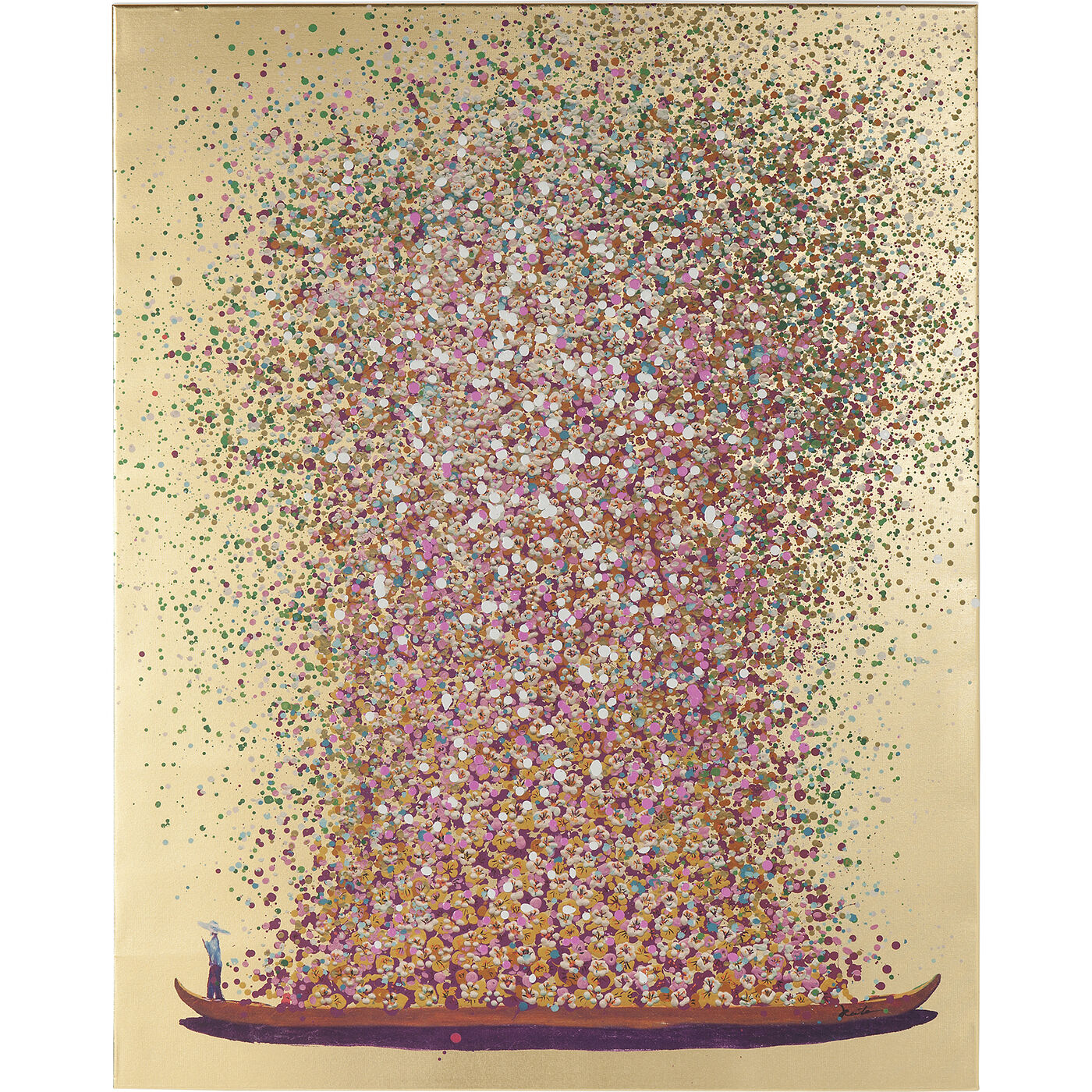 Картина Flower Boat Gold Pink 160x120 см KARE 65737