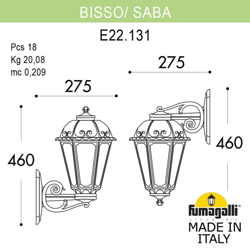 Светильник настенный Fumagalli K22.131.000.AYF1RDN
