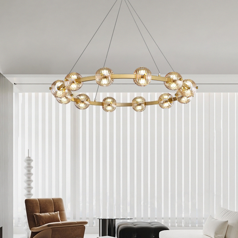 Кольцевая люстра SEMUND D80 Black by ImperiumLoft