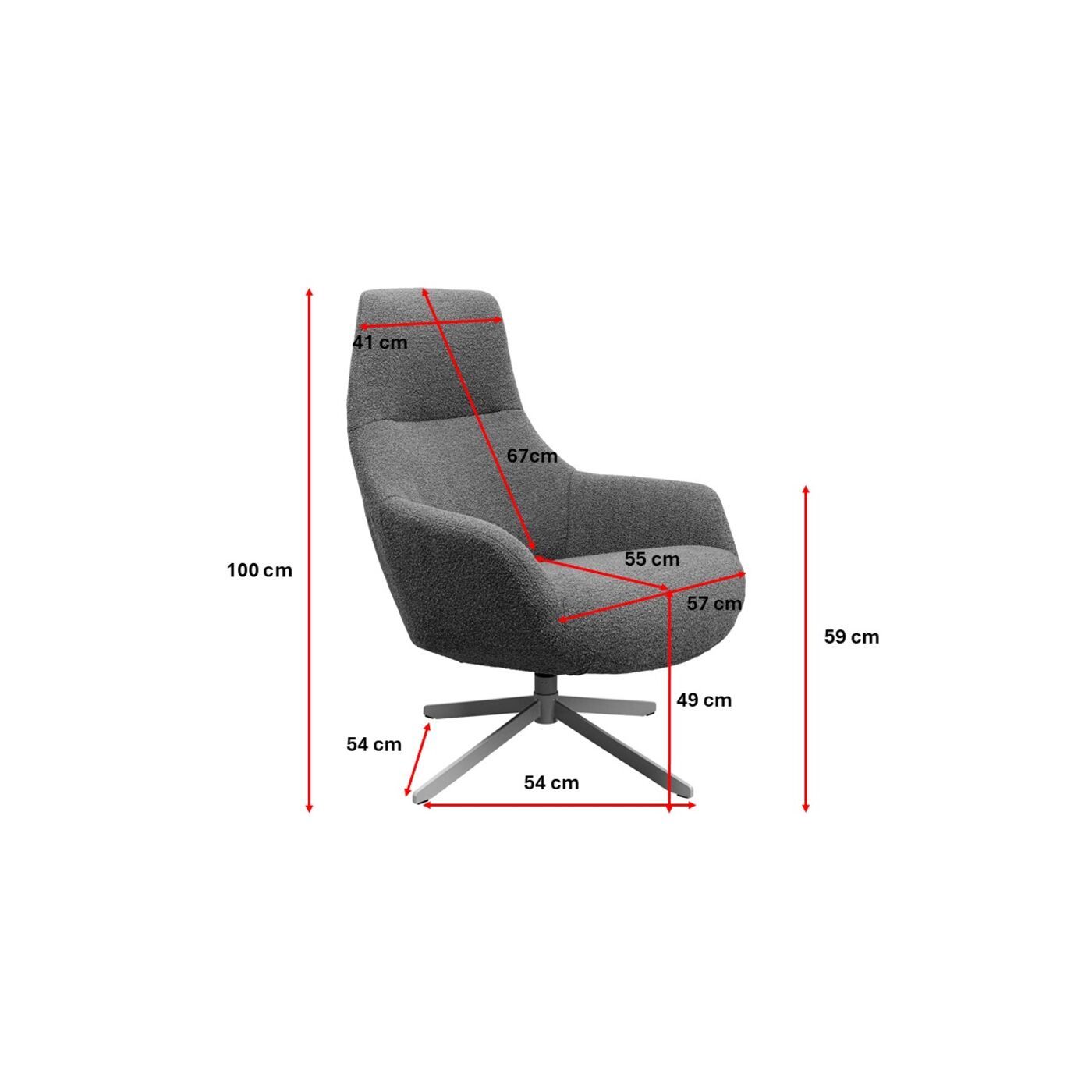 Кресло вращающееся Mimi Grey KARE 70171