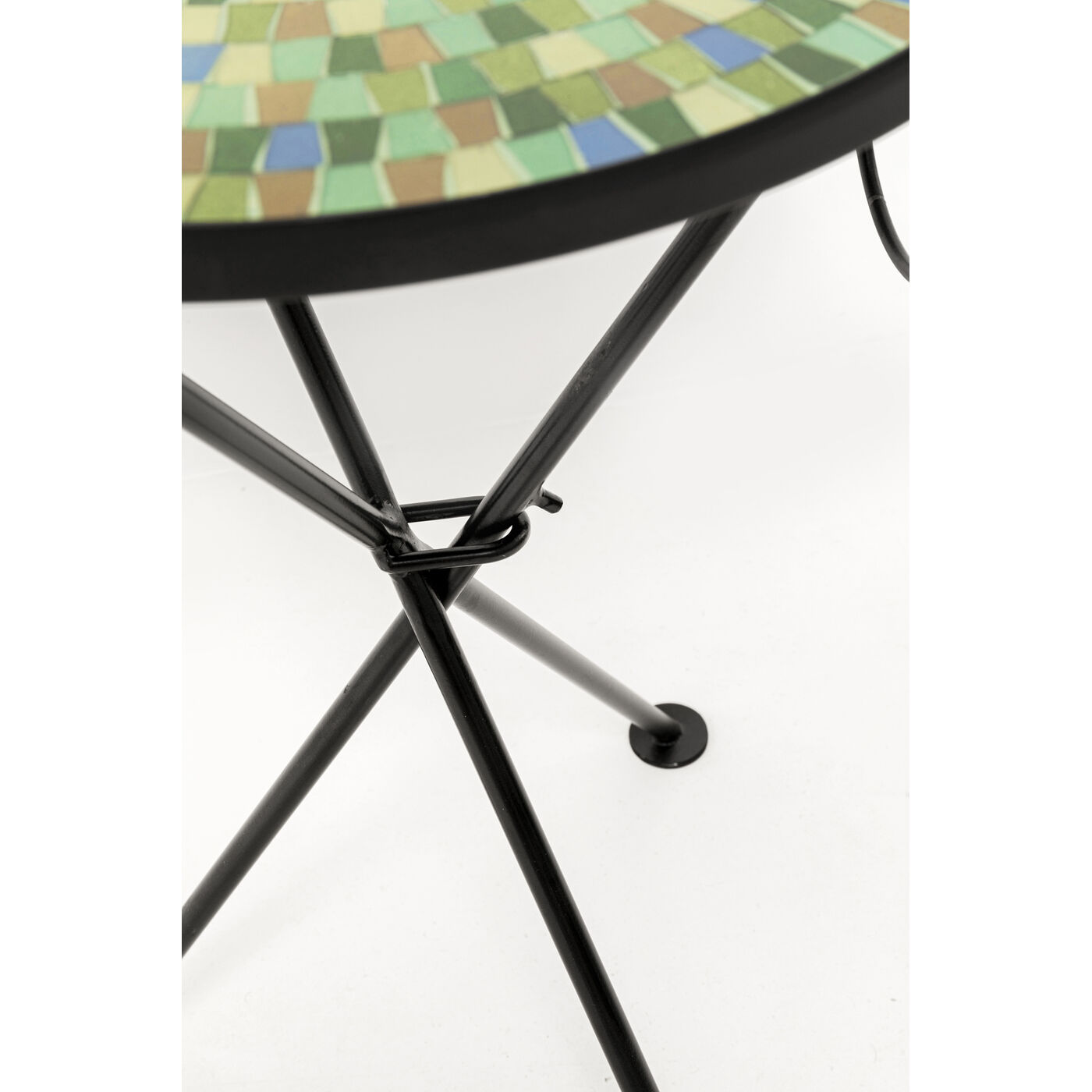 Приставной стол Clack Mosaic Green Blue Ø35cm KARE 70313