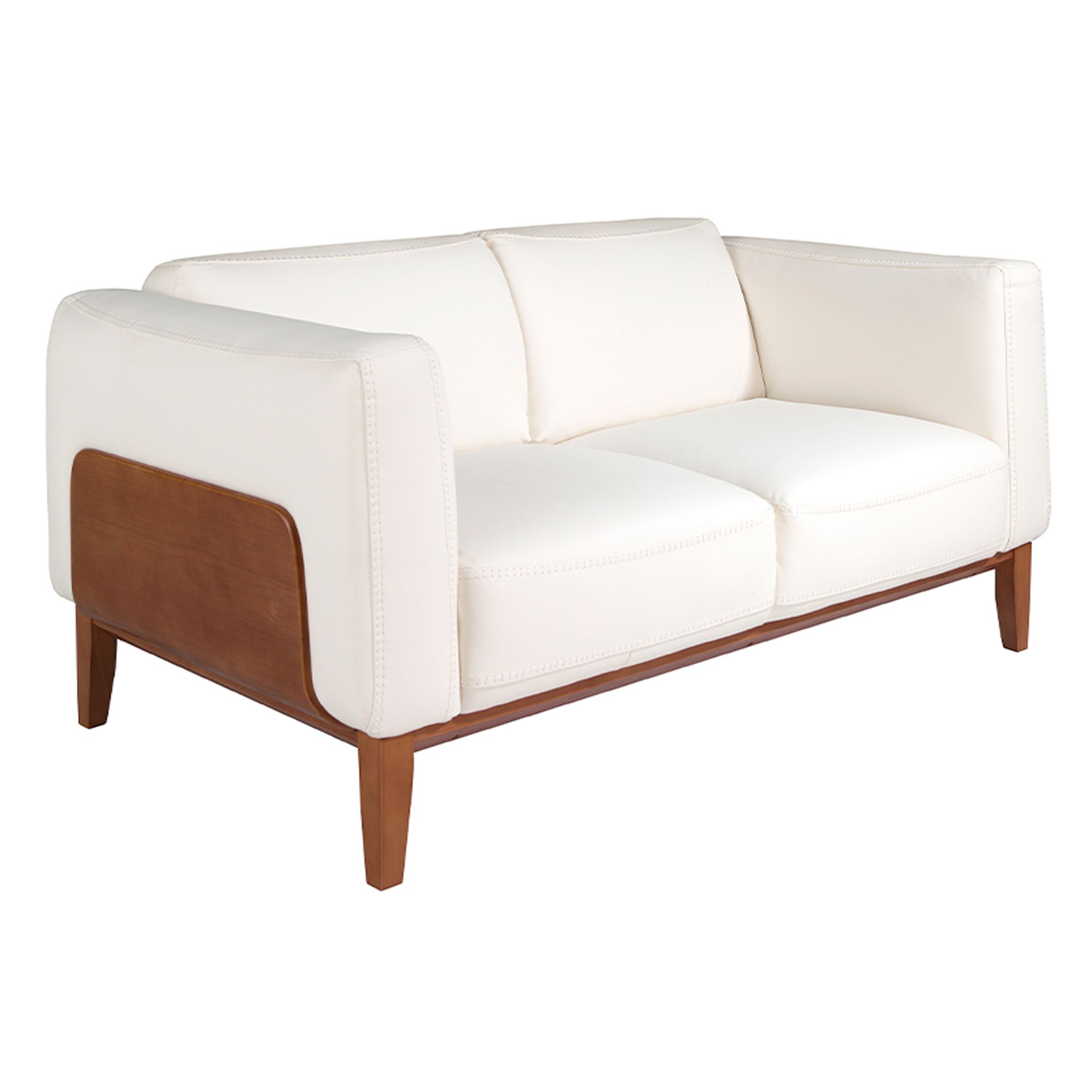 Диван 2-х местный 6118/5353-2P-M9715 кожаный с отделкой из орехового дерева Angel Cerda