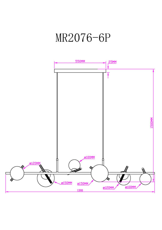 Подвесная люстра MyFar MR2076-6P