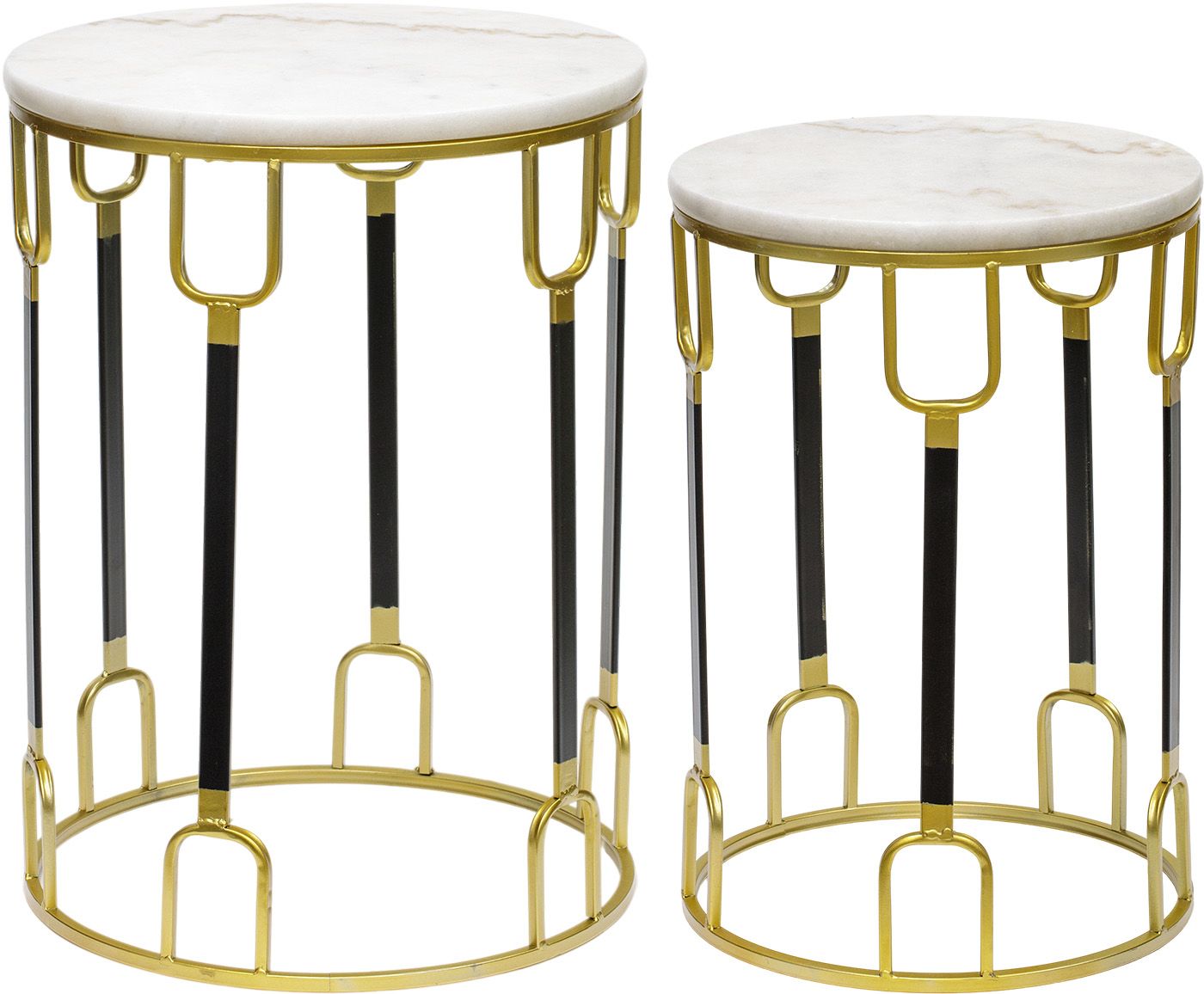 Столики интерьерные с белым мрамором, набор Glasar 54-141/140