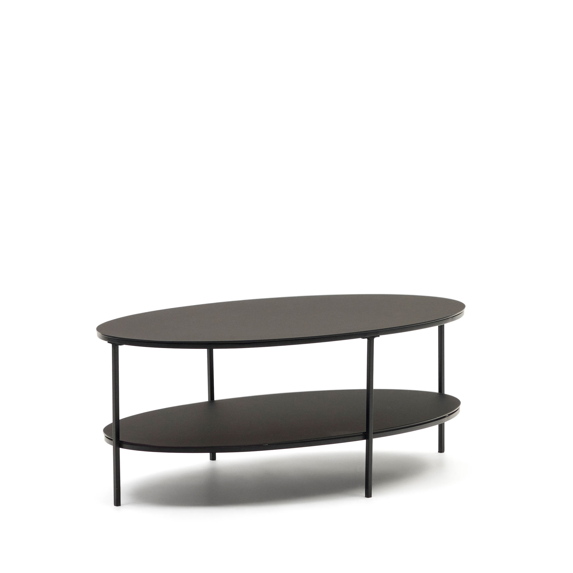 Fideia Кофейный столик из закаленного стекла и металла с матовой черной отделкой Ø 110 x 65 см La Forma (ex Julia Grup)