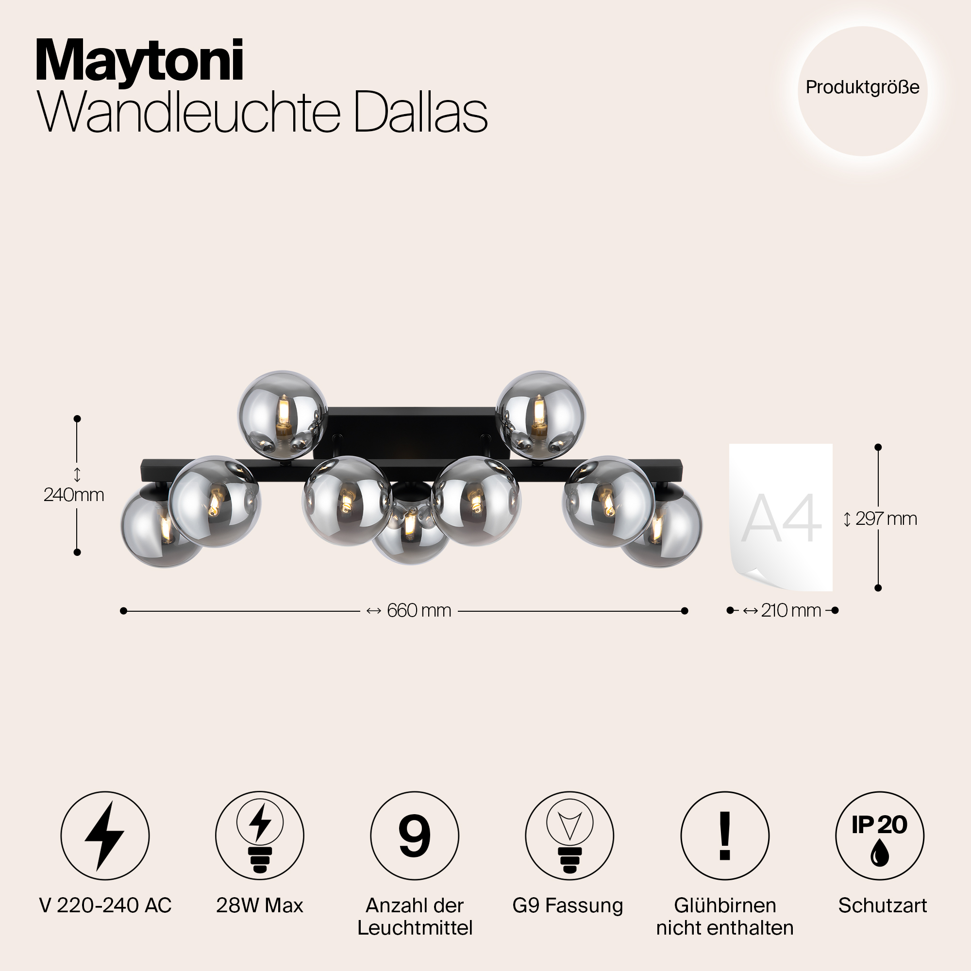 Настенный светильник (бра) Maytoni MOD547WL-09B