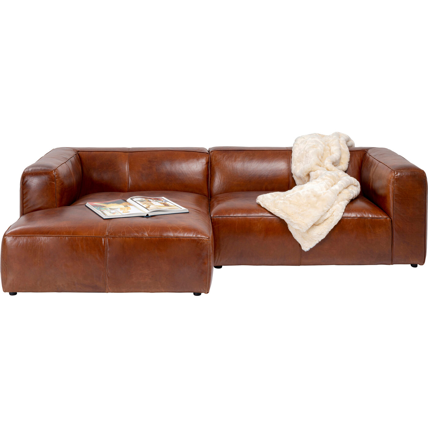 Диван угловой Cubetto Leather Brown 170x270 см KARE 87779