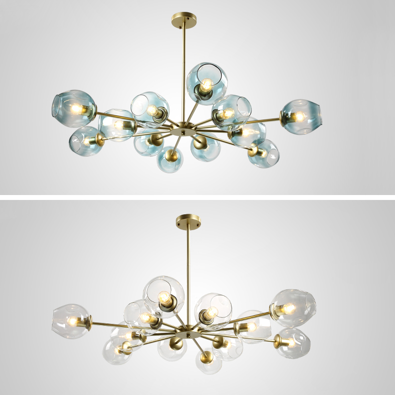Люстра на штанге MARINE D85 Gold/Blue by ImperiumLoft